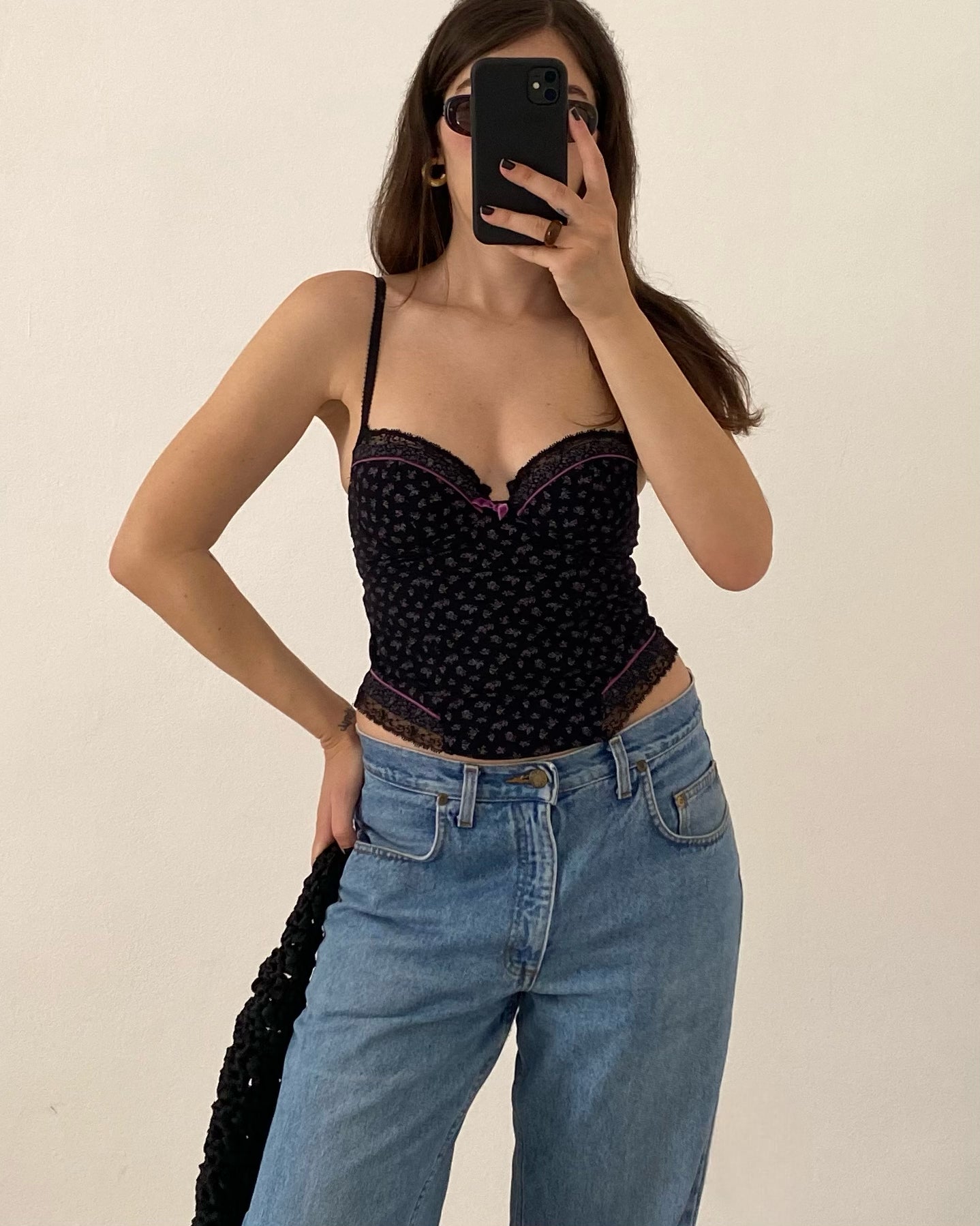 Ditsy floral corset top