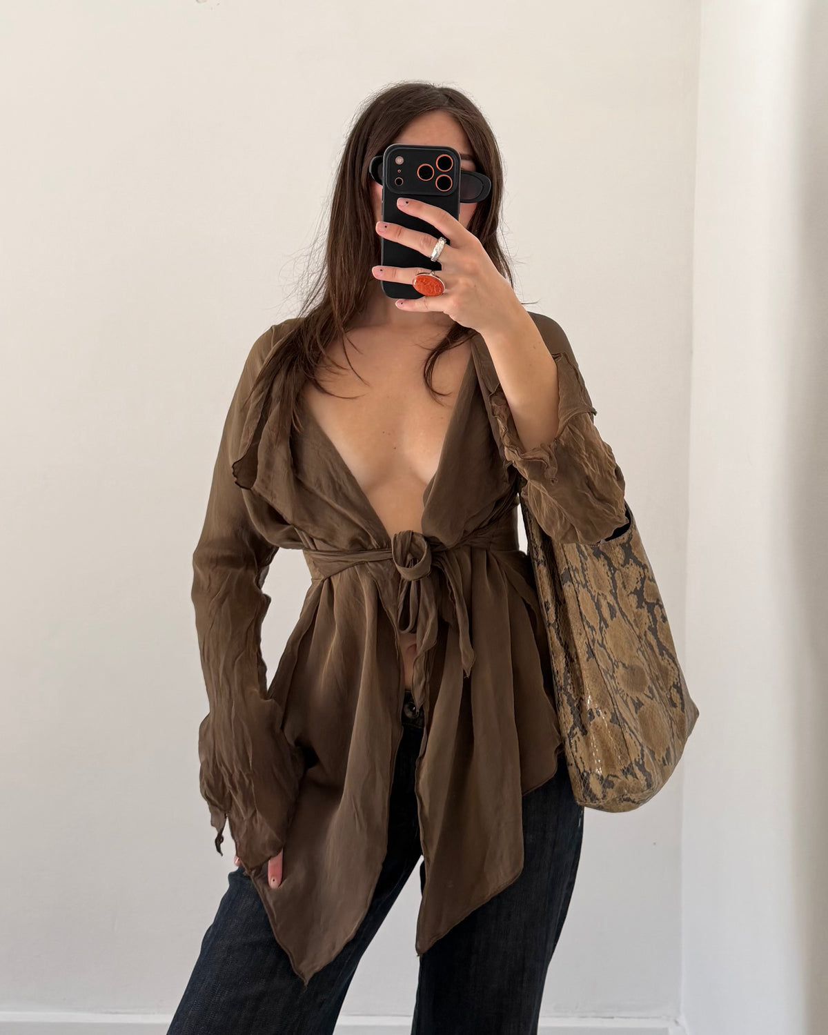 Silk asymmetric blouse