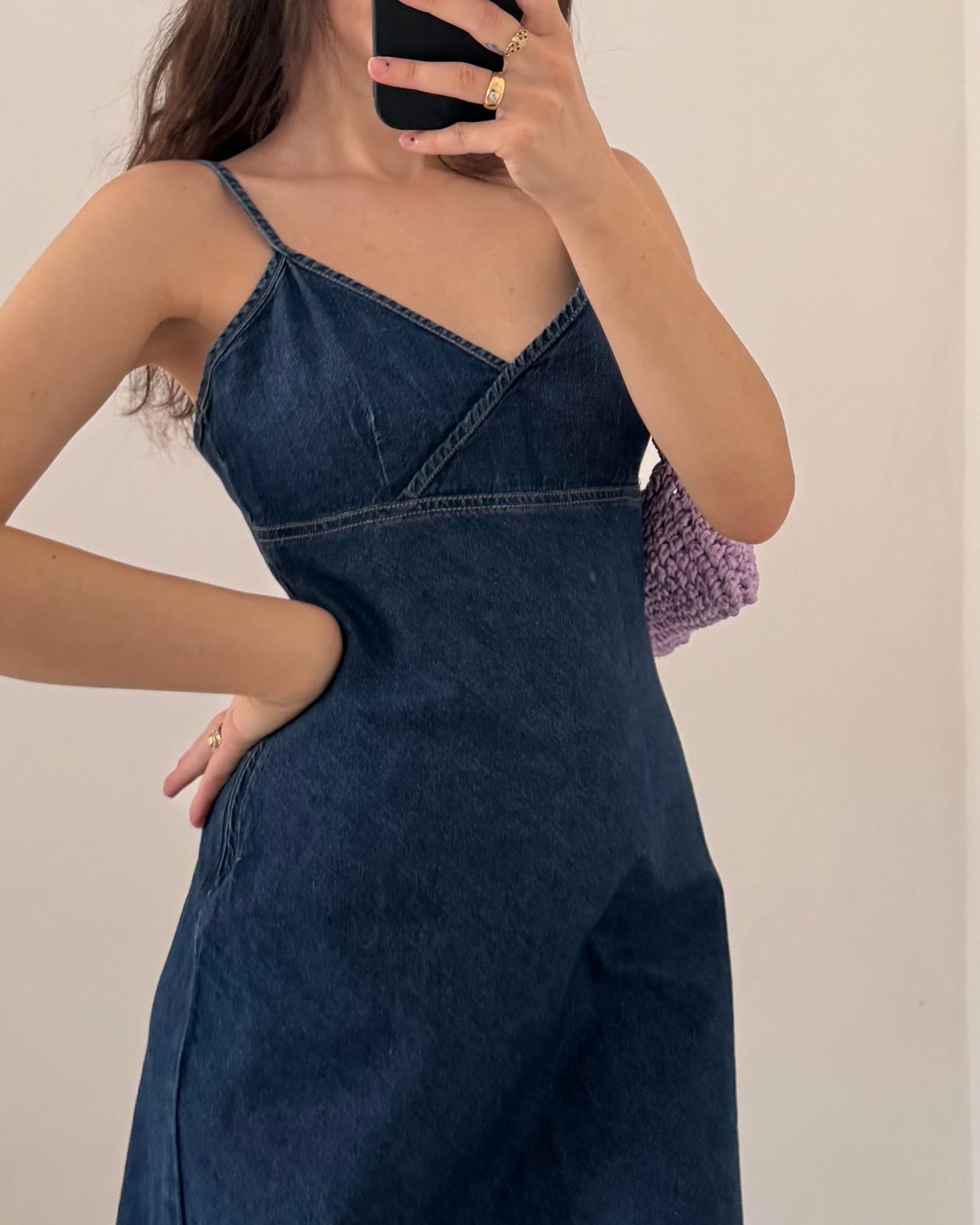 00s denim midi dress