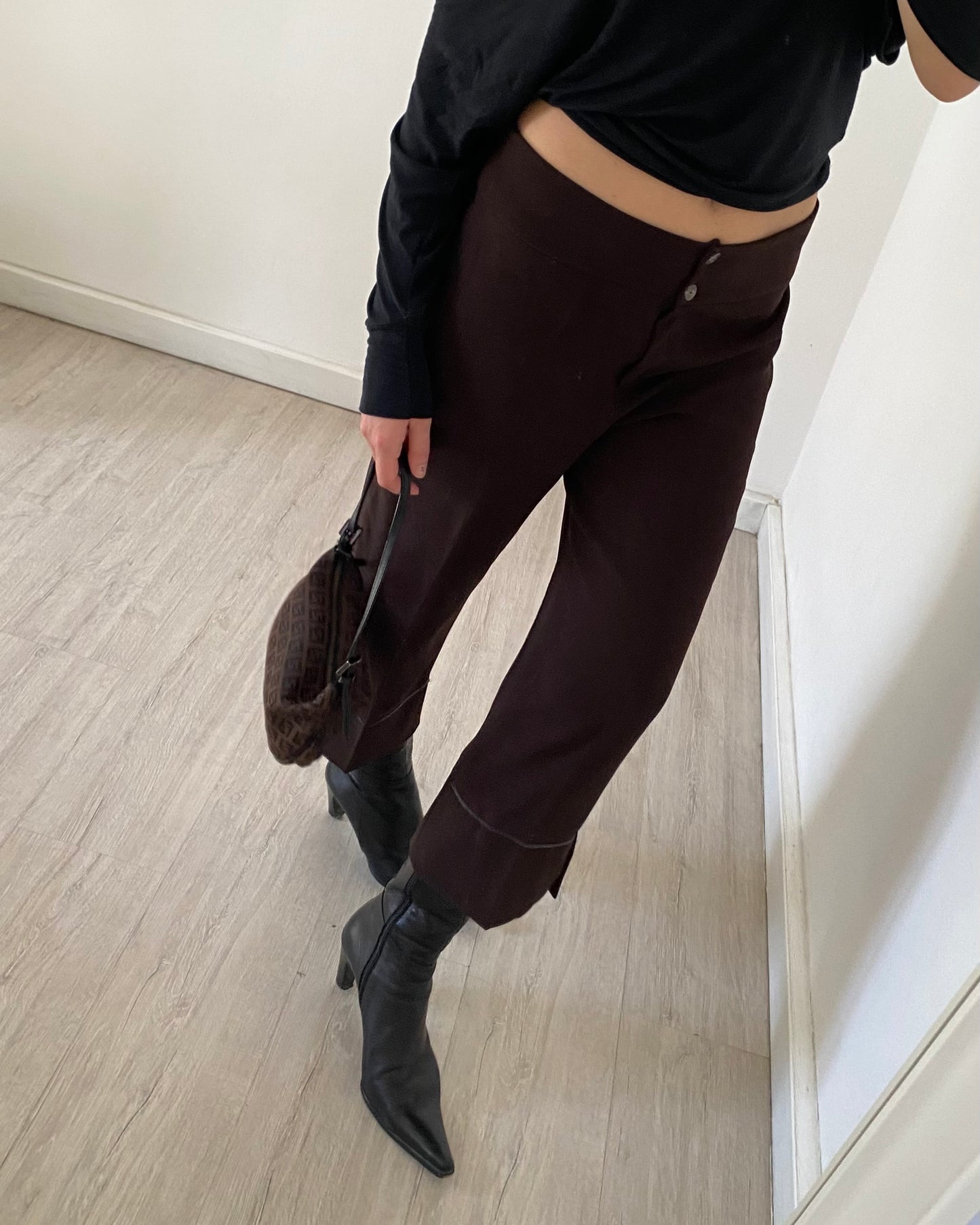 00s brown capri trousers