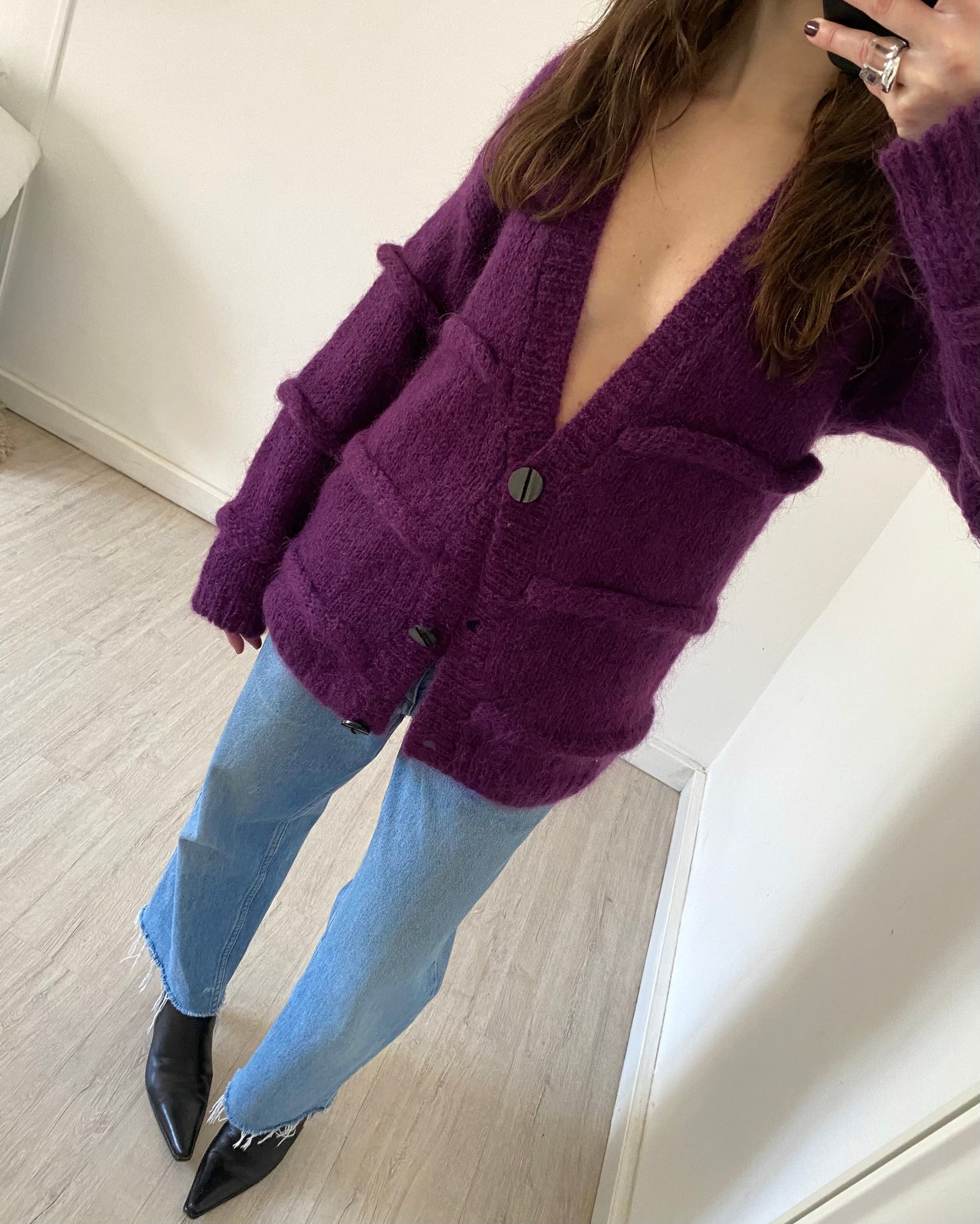 Chunky mohair wool cardigan