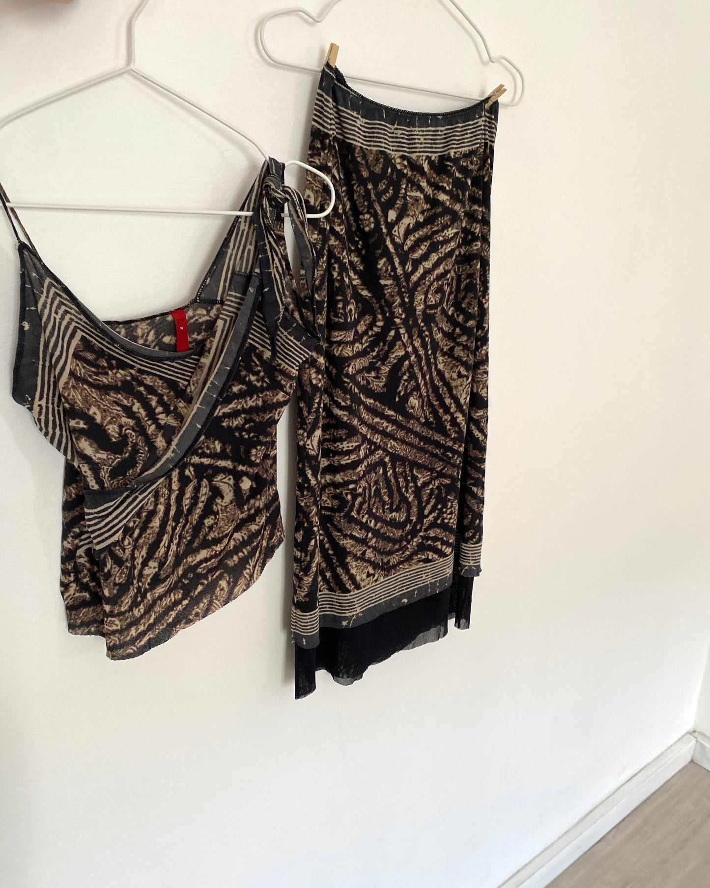 Micro mesh midi skirt