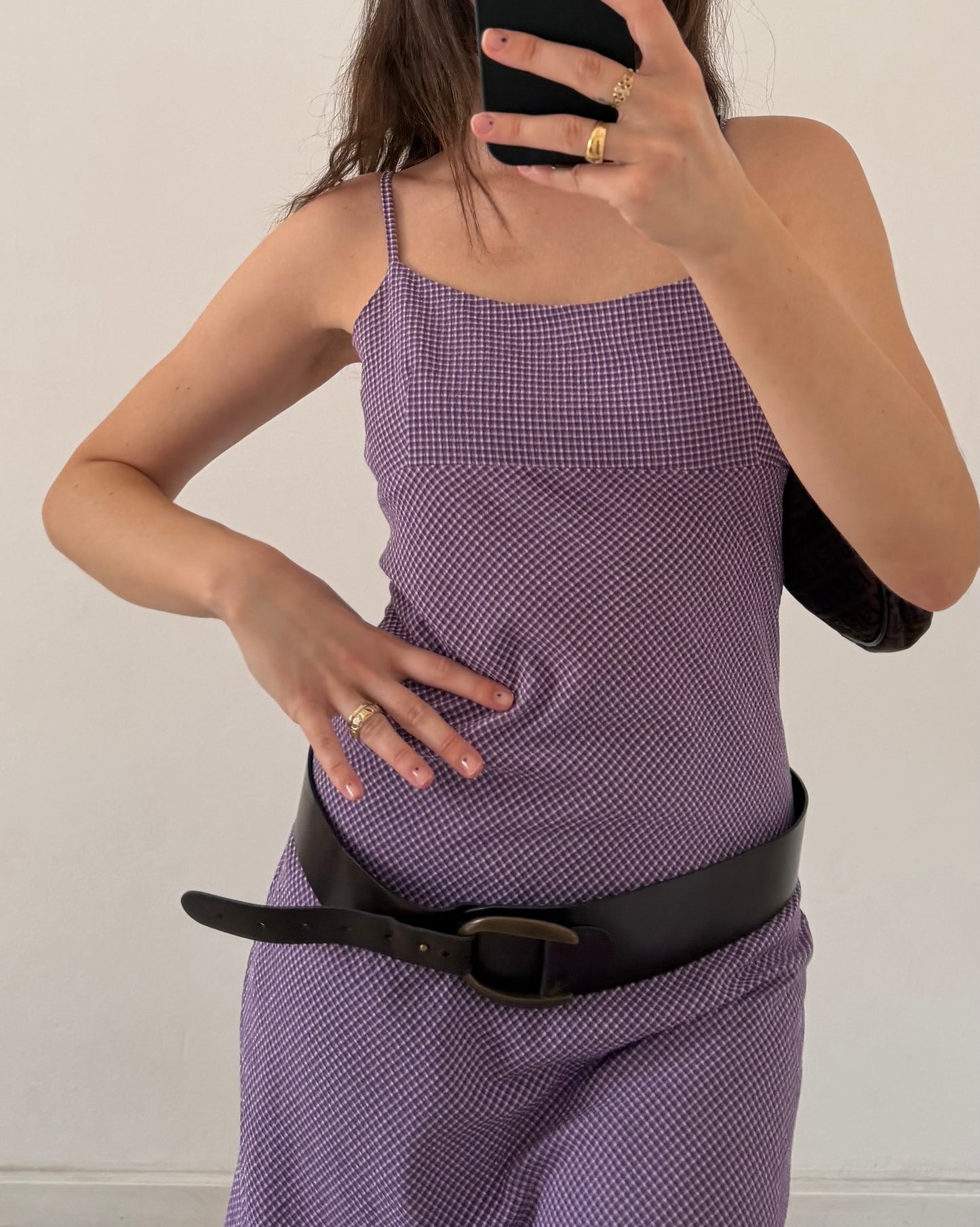 00s gingham midi dress