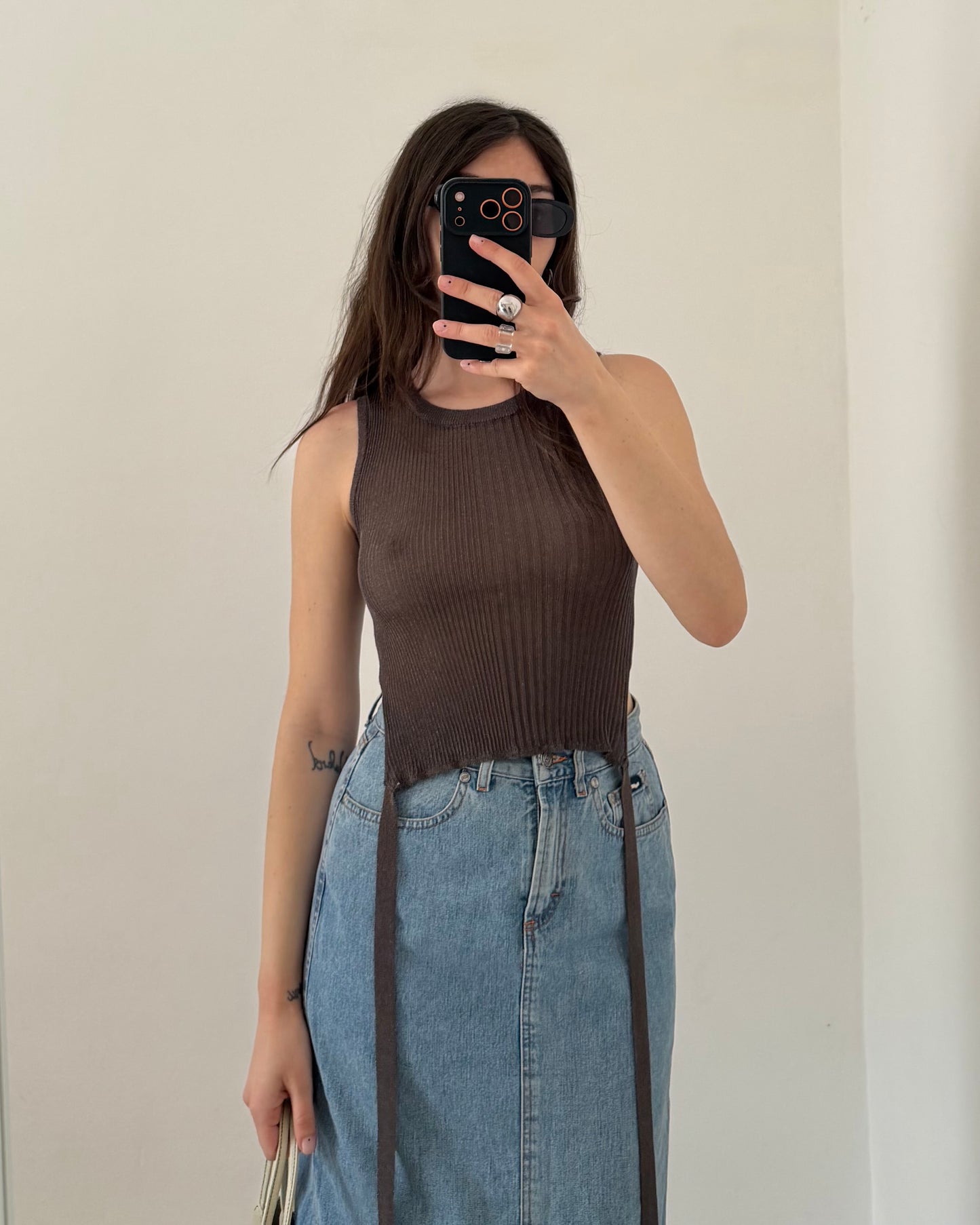 90s Gas longuette denim skirt