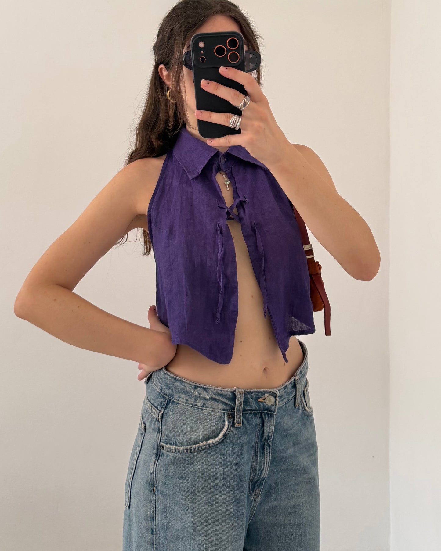 cut out linen top