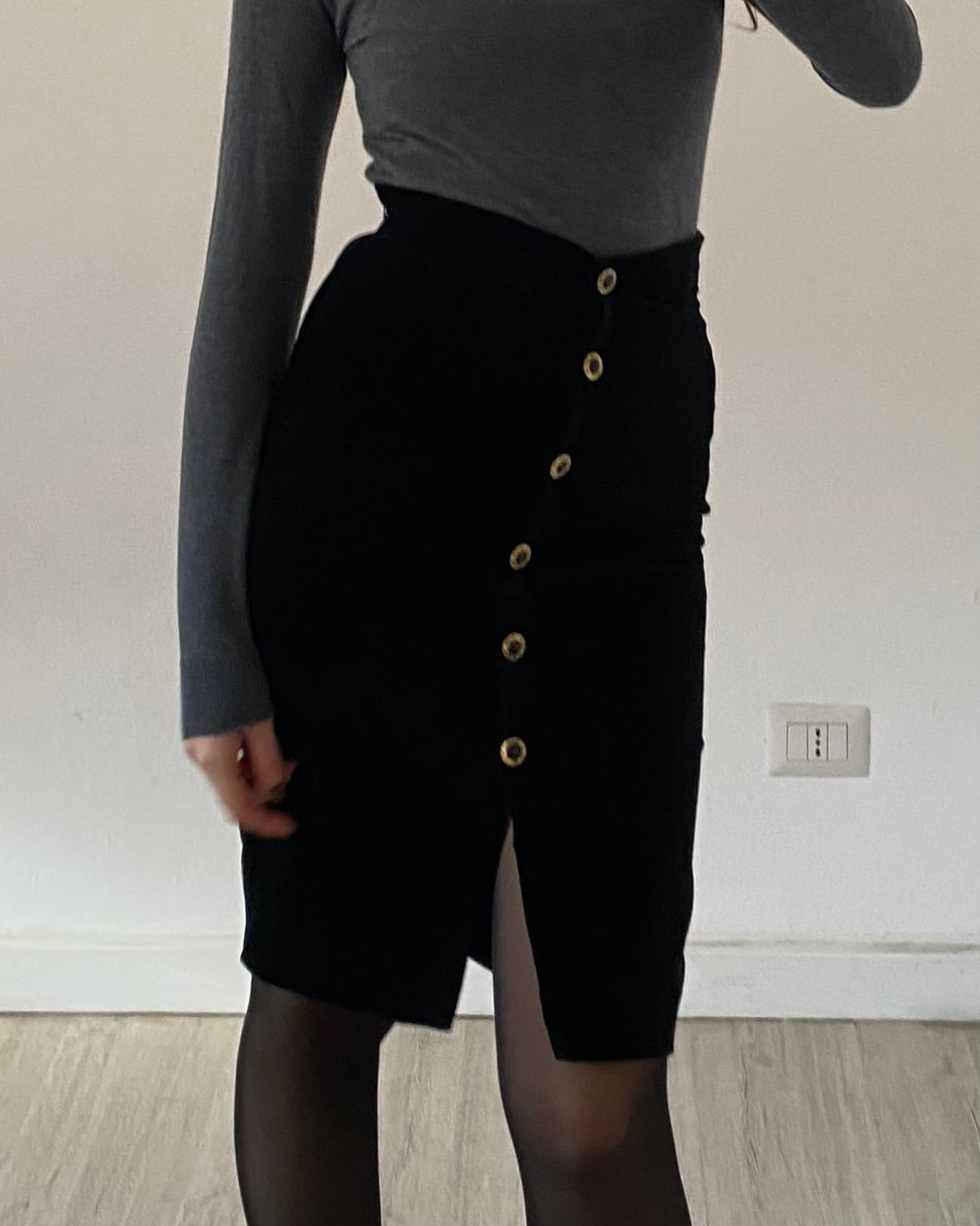 Velvet tube skirt