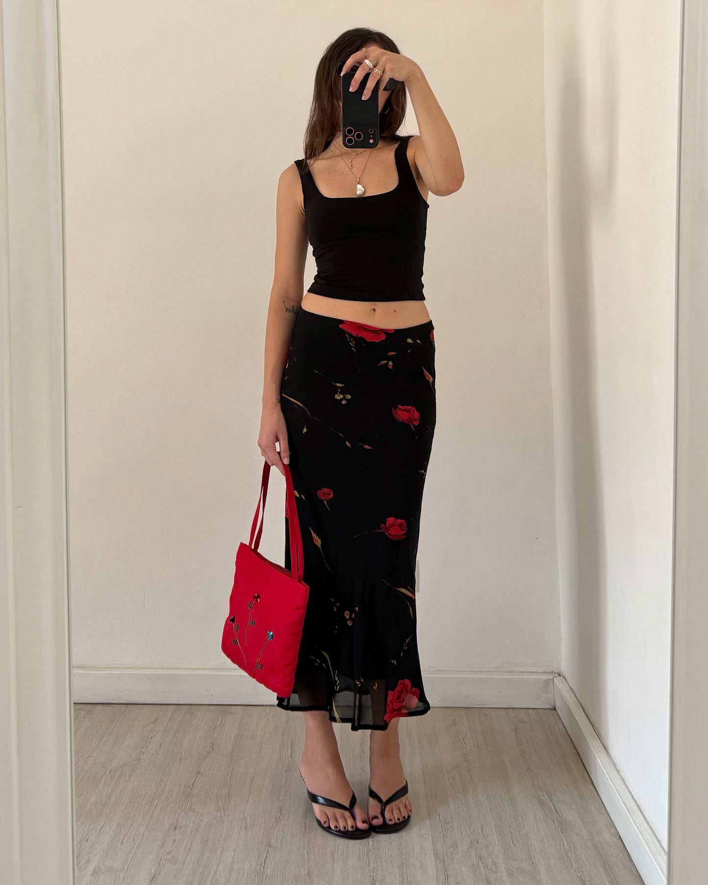 00s longuette floral skirt