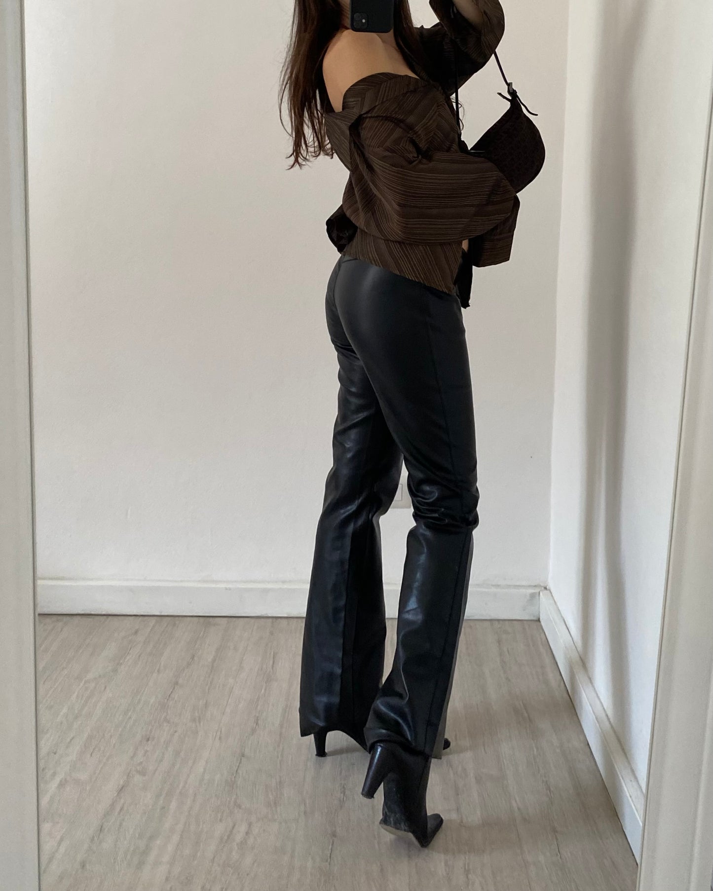 Faux leather trousers