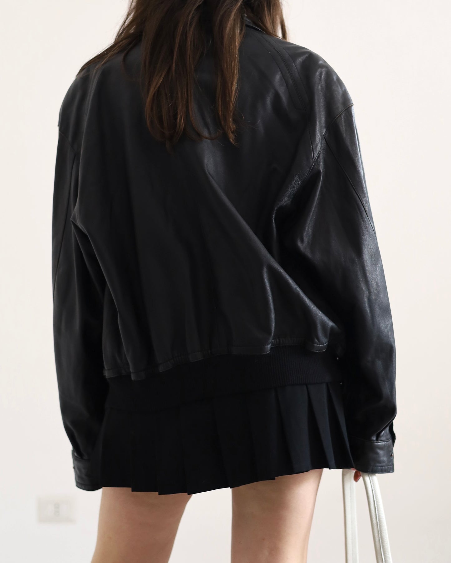 Longchamp leather bomber jacket