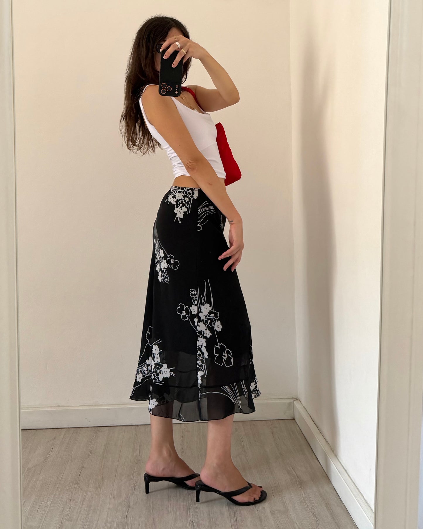 00s floral midi skirt