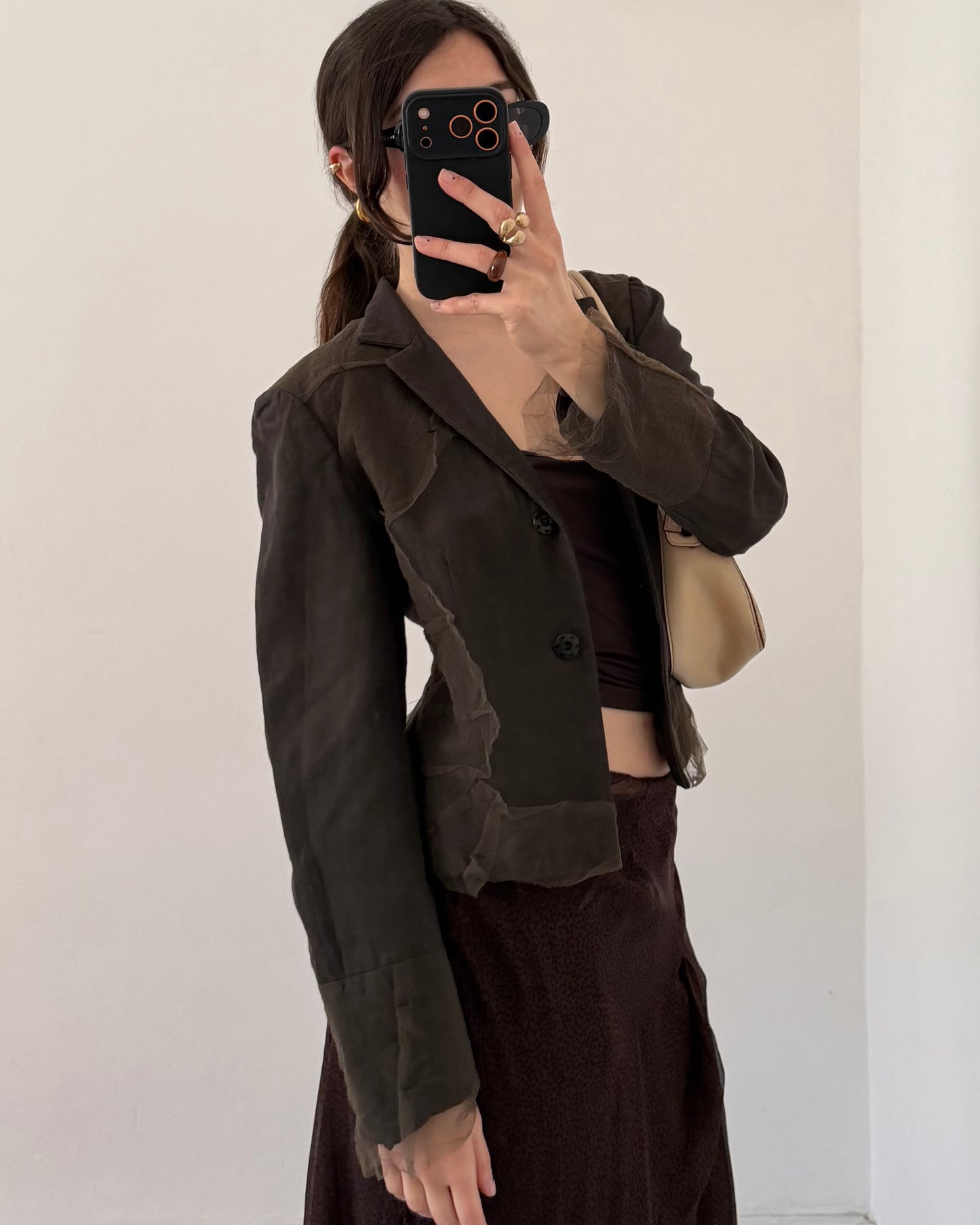 Tulle fitted blazer