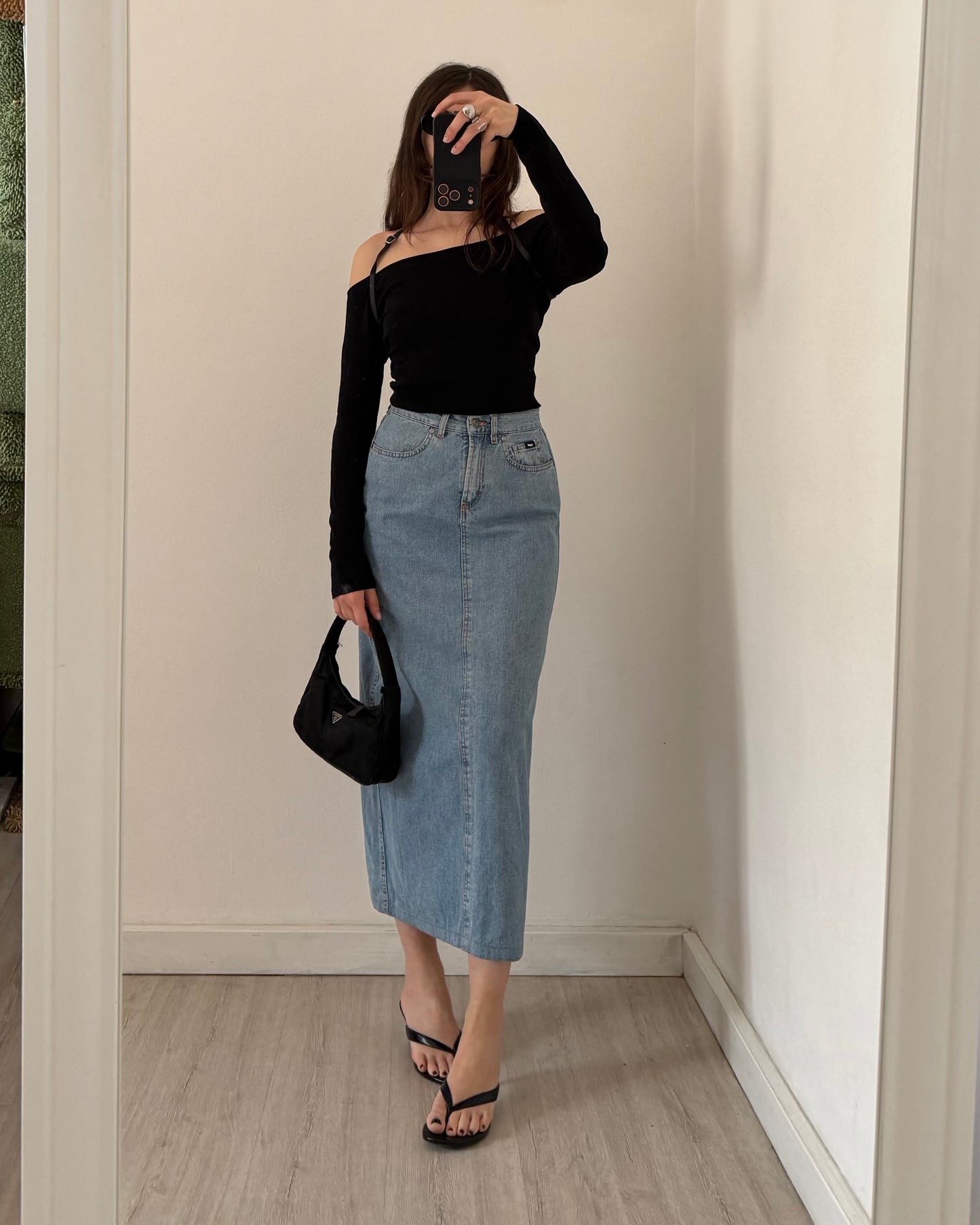 90s Gas longuette denim skirt