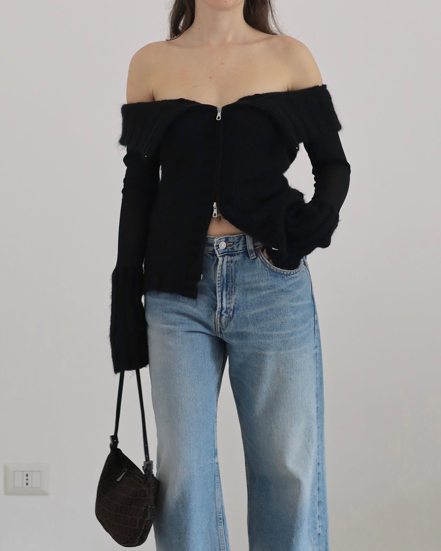 Double zip knit top