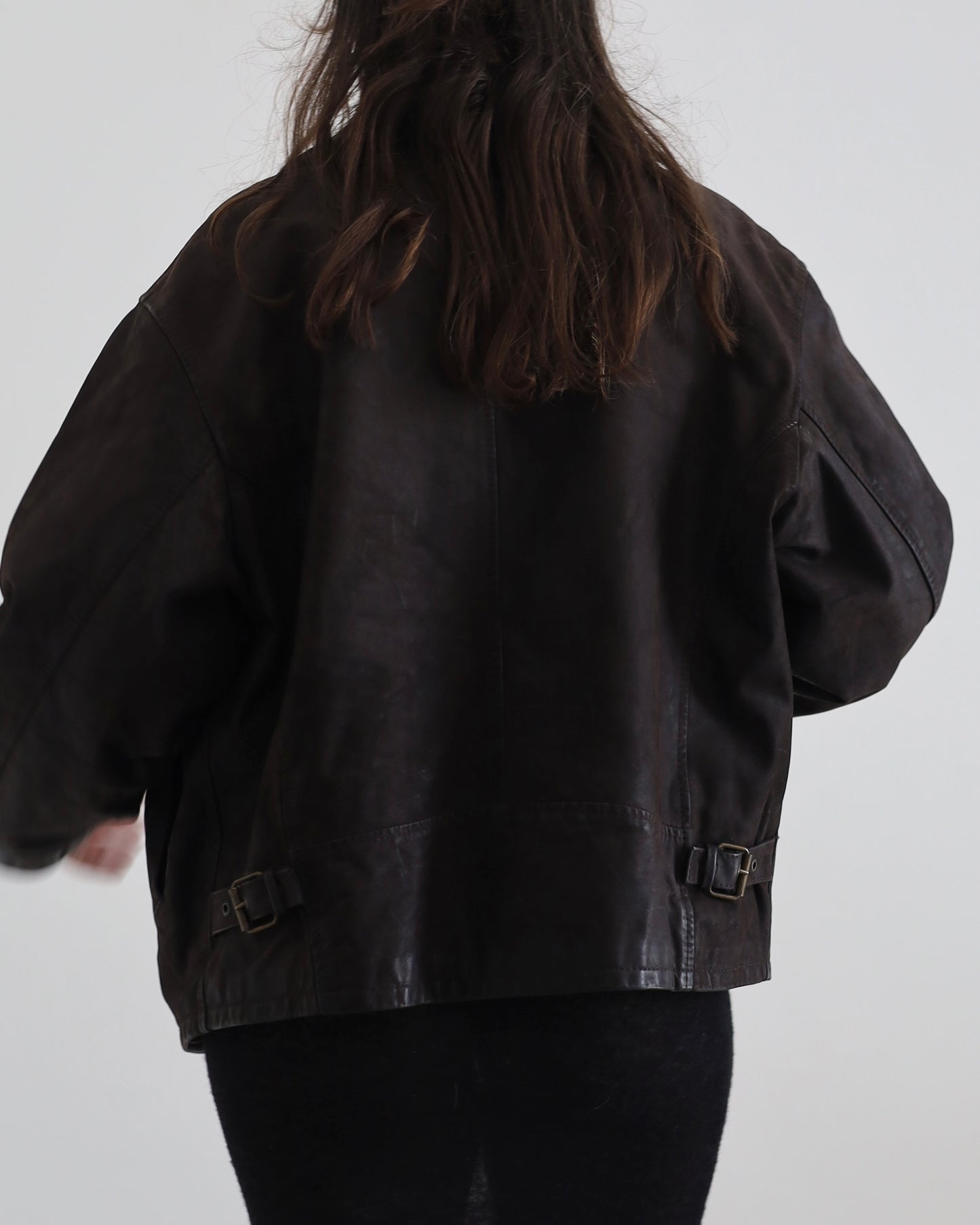 Brown leather jacket