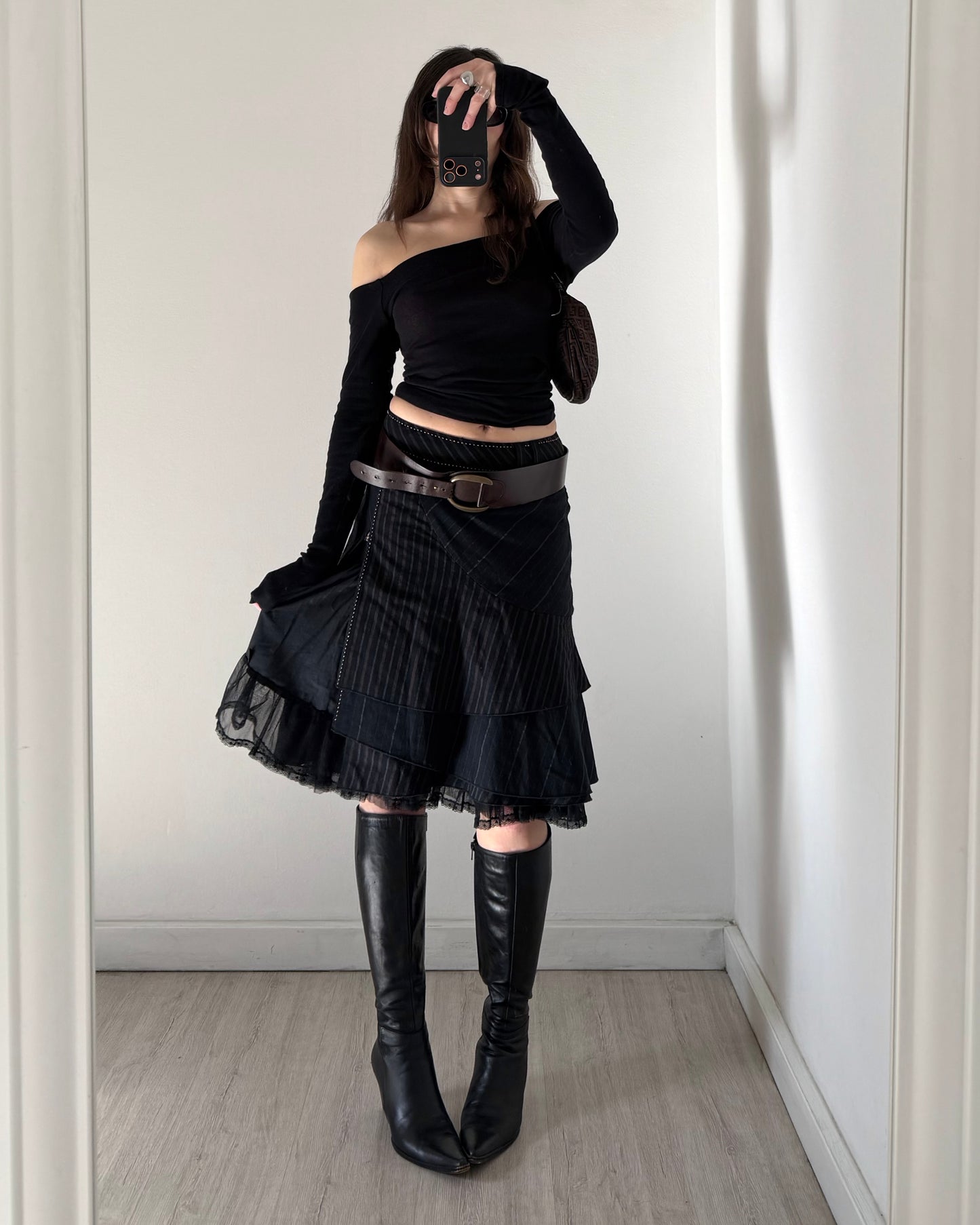 00s midi skirt with layers