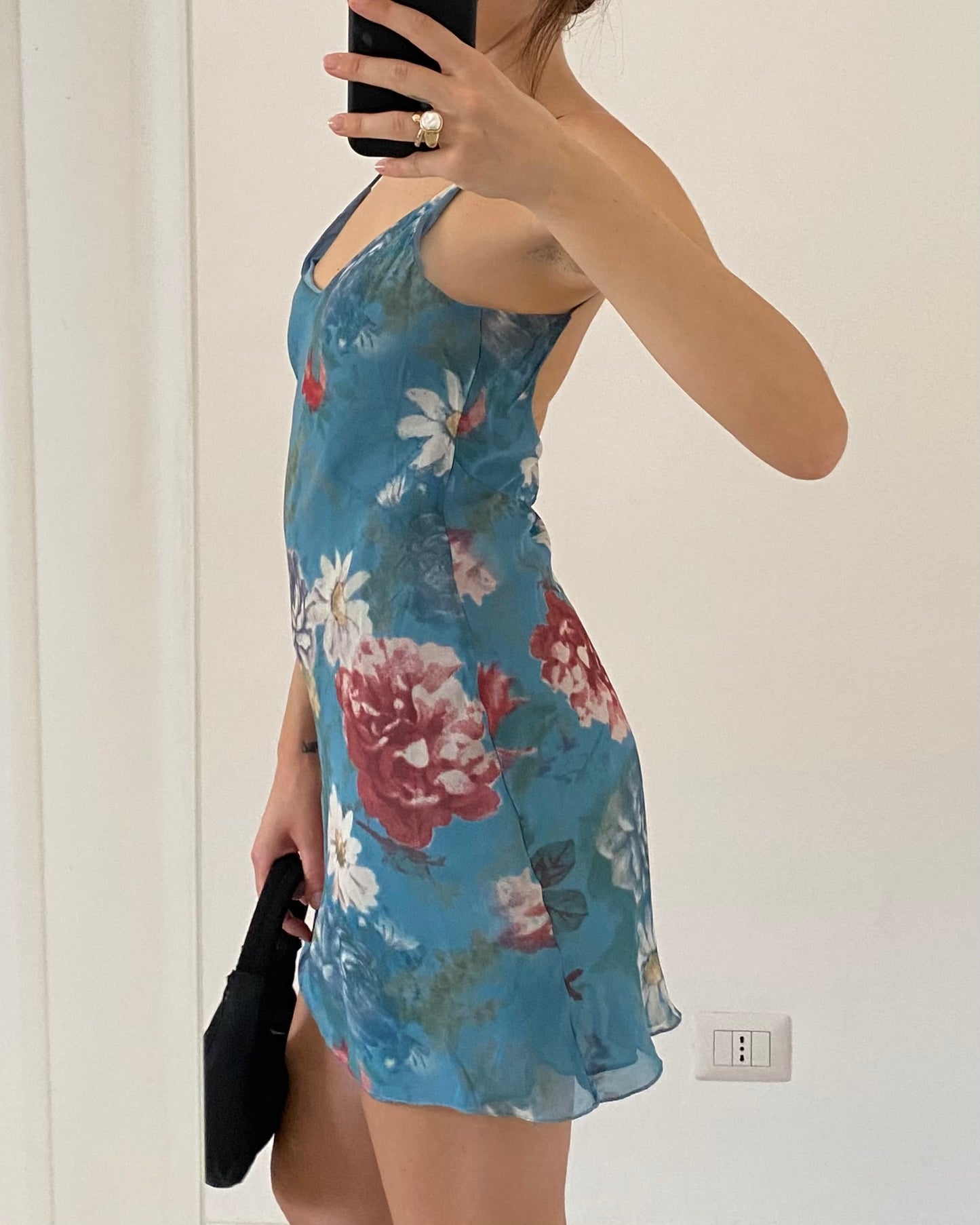 00s floral mini dress