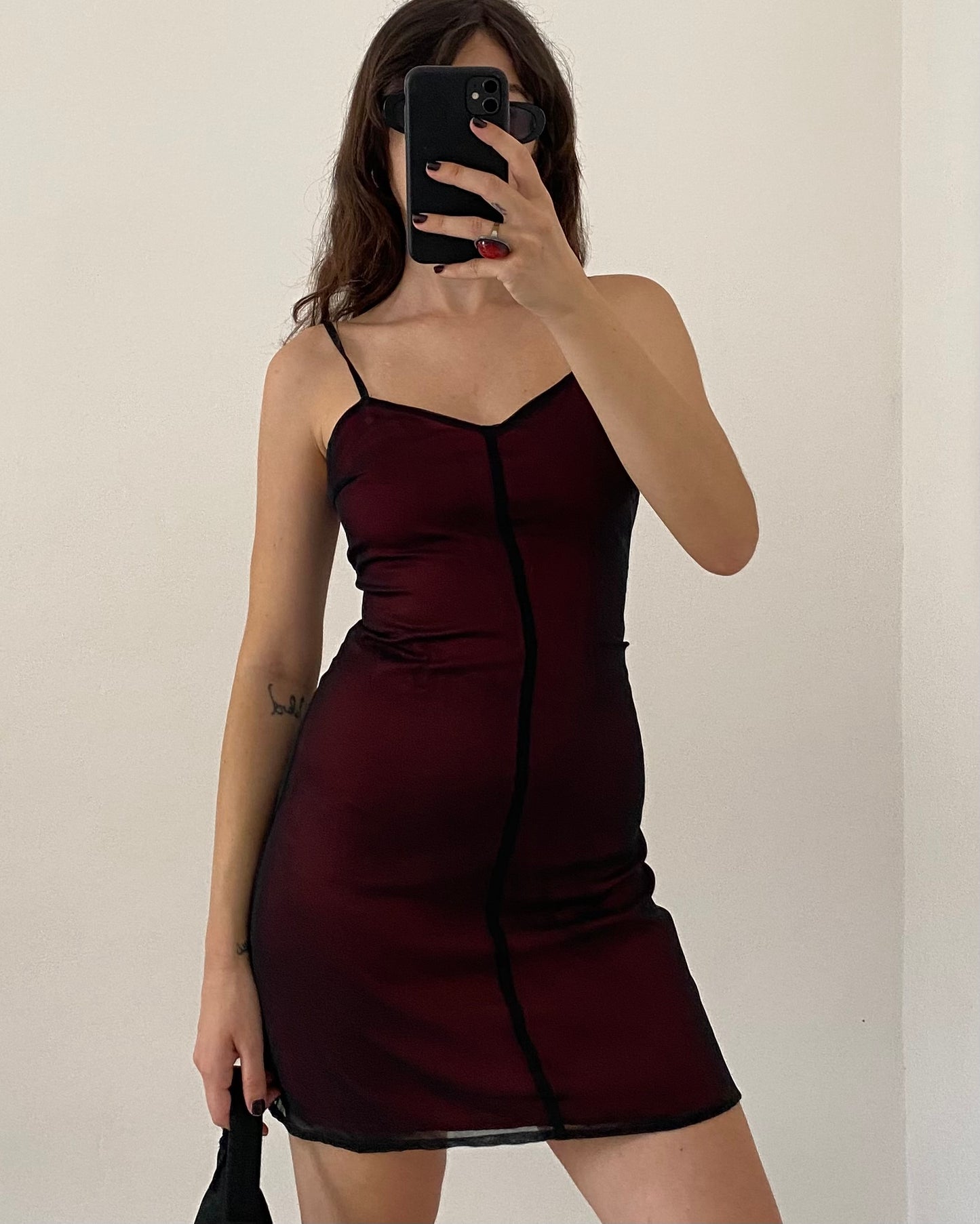 00s double layered mini dress