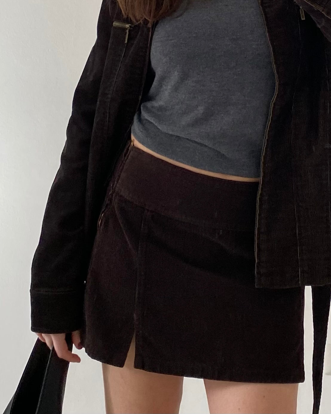 Corduroy mini skirt