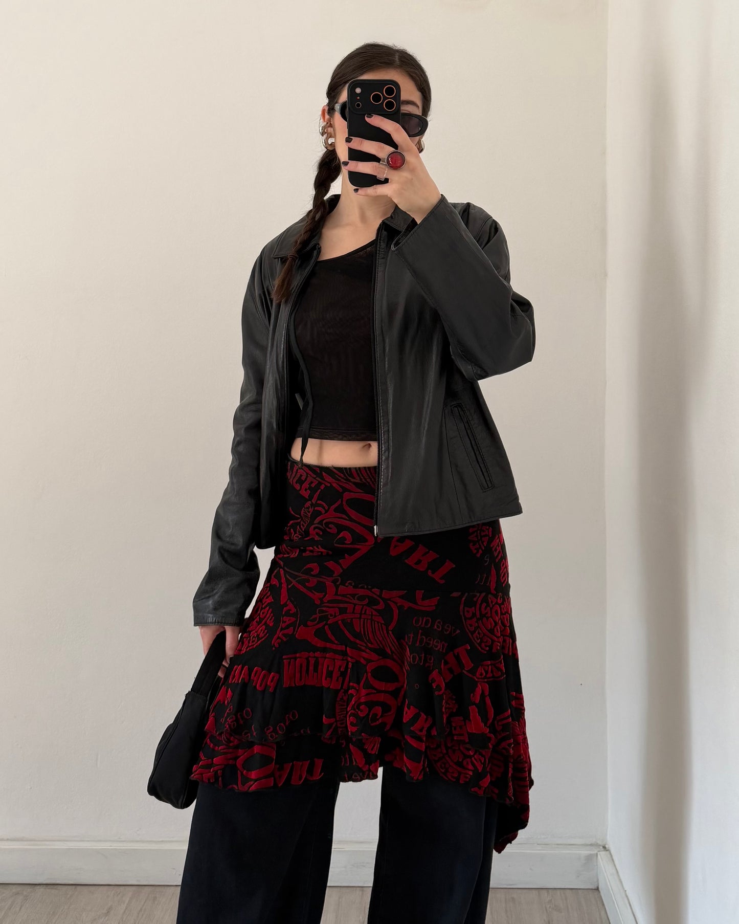 Graphic print midi skirt