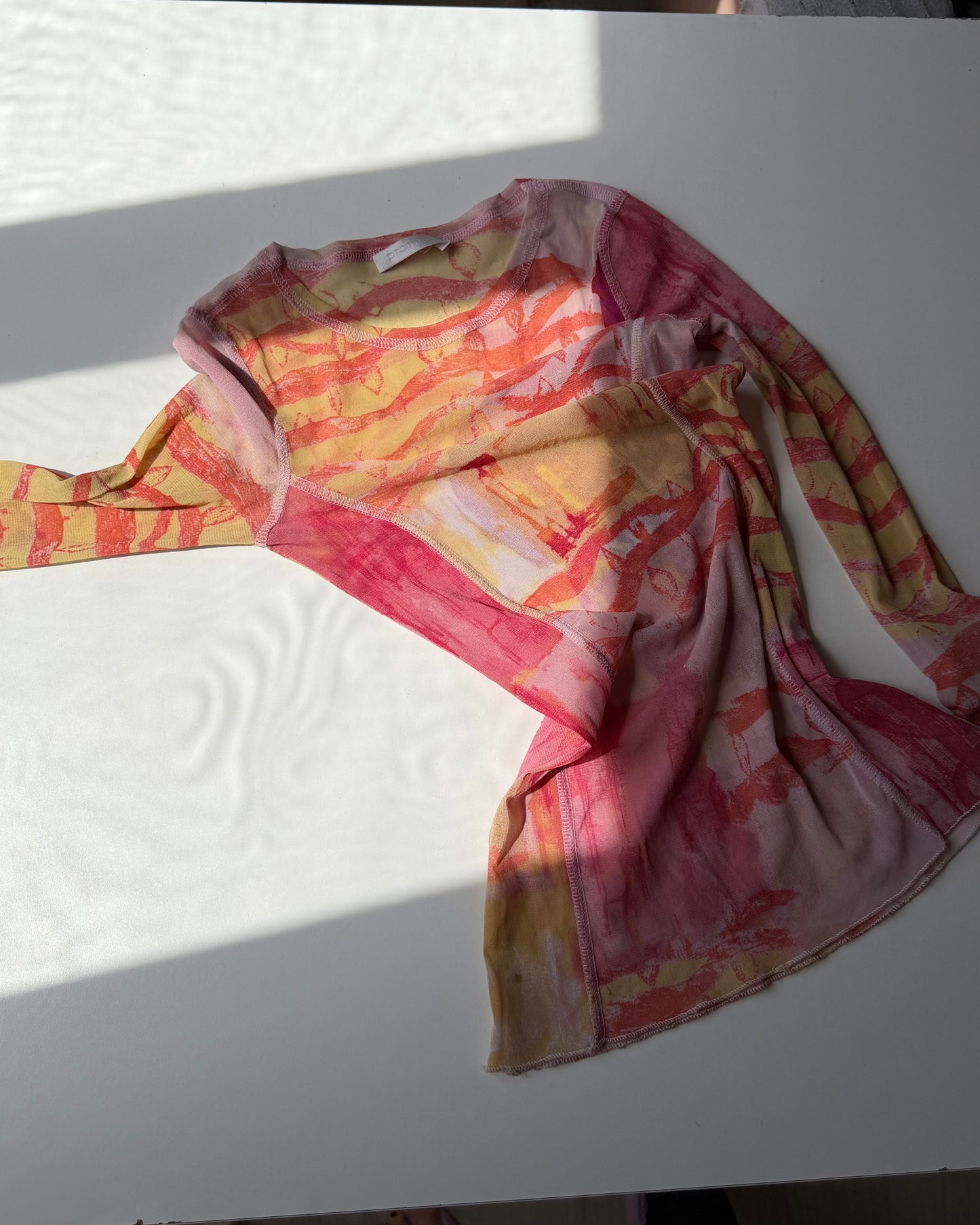 Sheer graphic print top