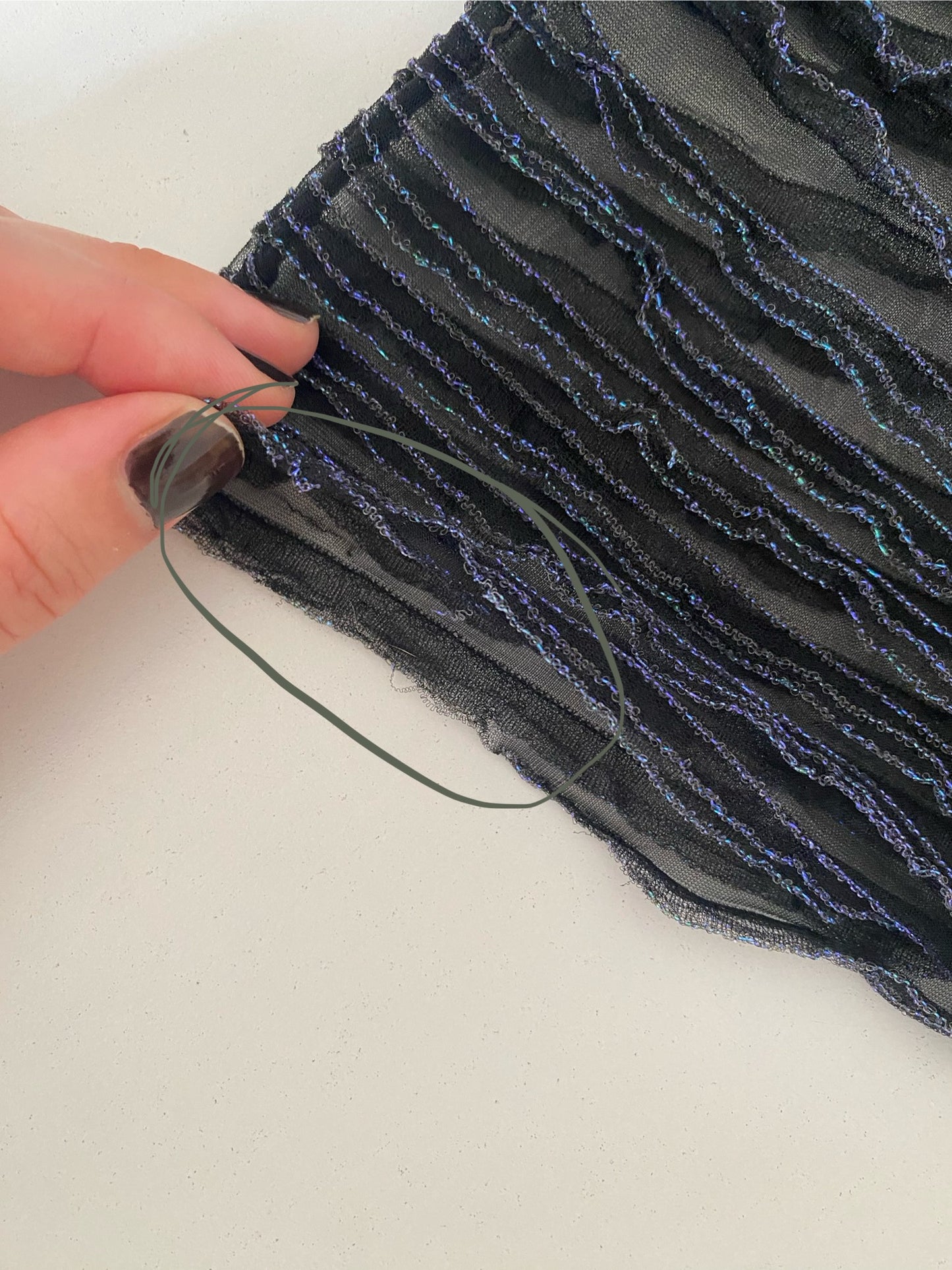 00s sheer top with lurex details