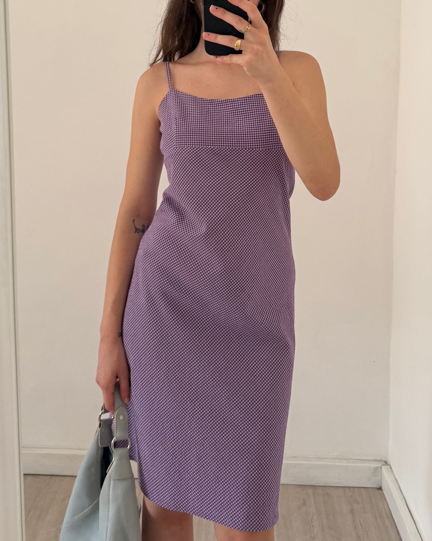 00s gingham midi dress