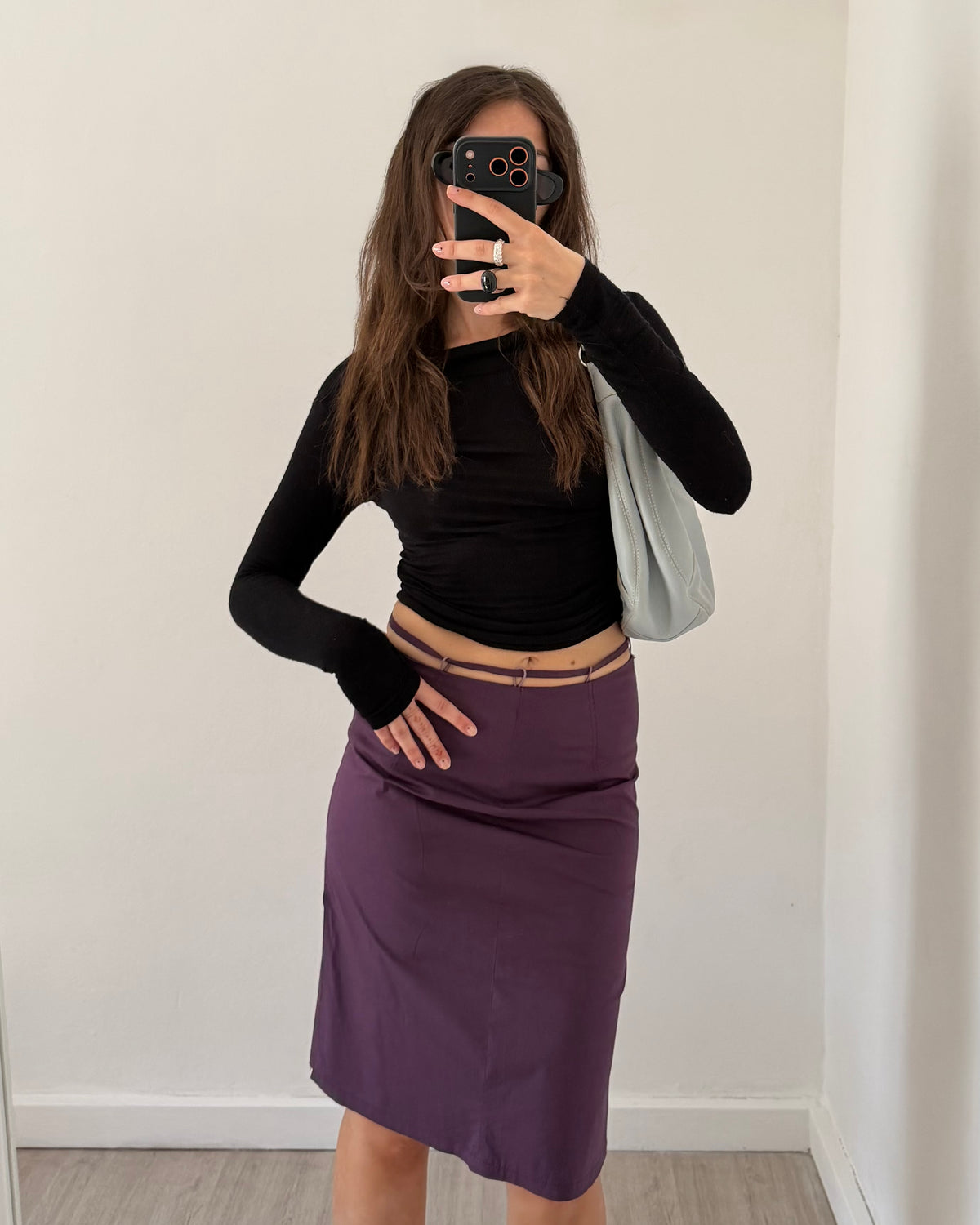 00s cut out midi skirt