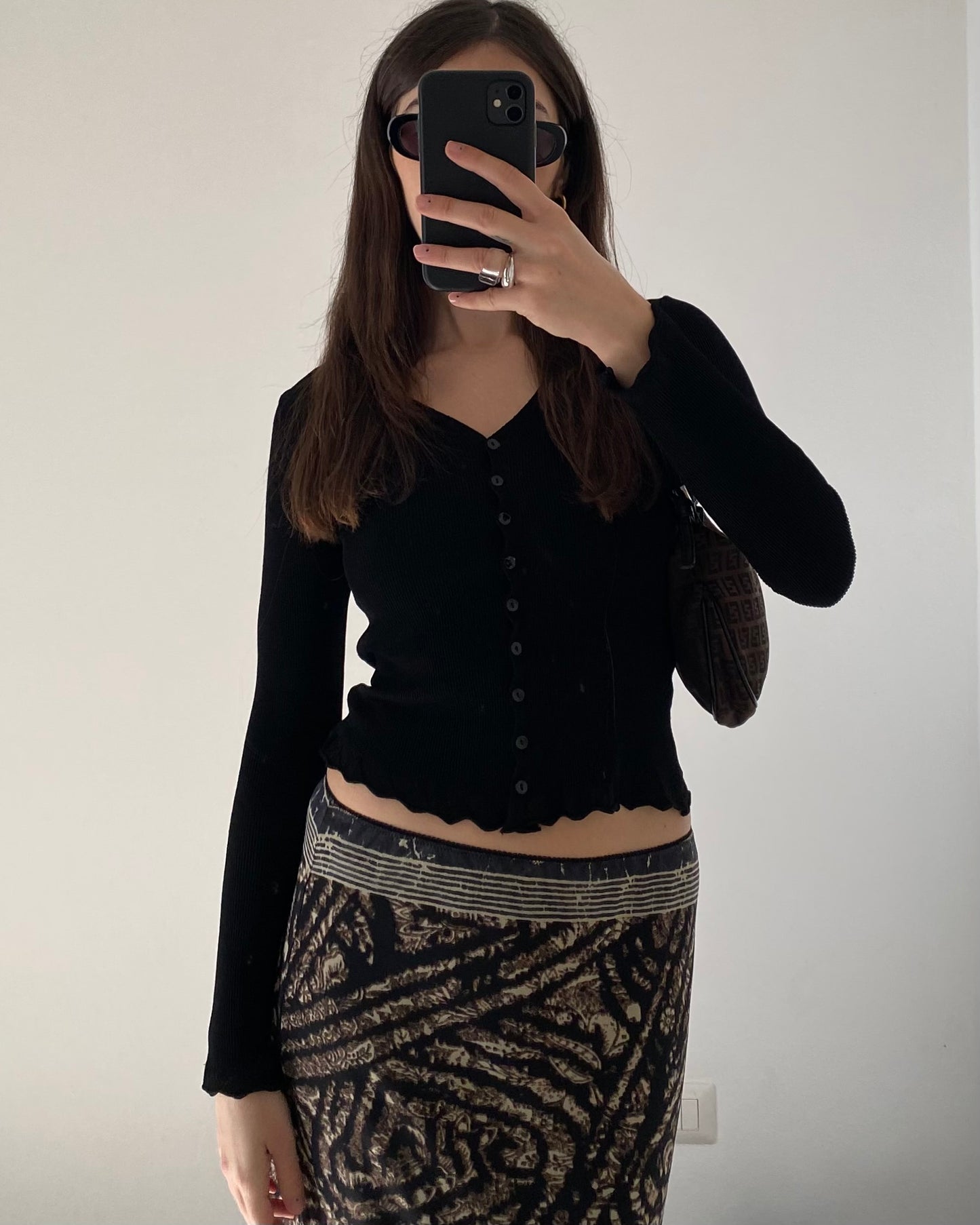 Micro mesh midi skirt