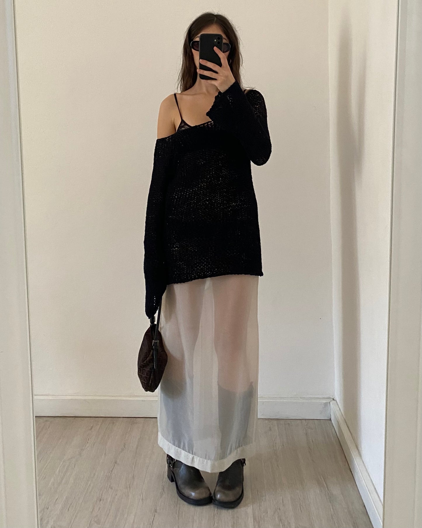 Openwork knitted top