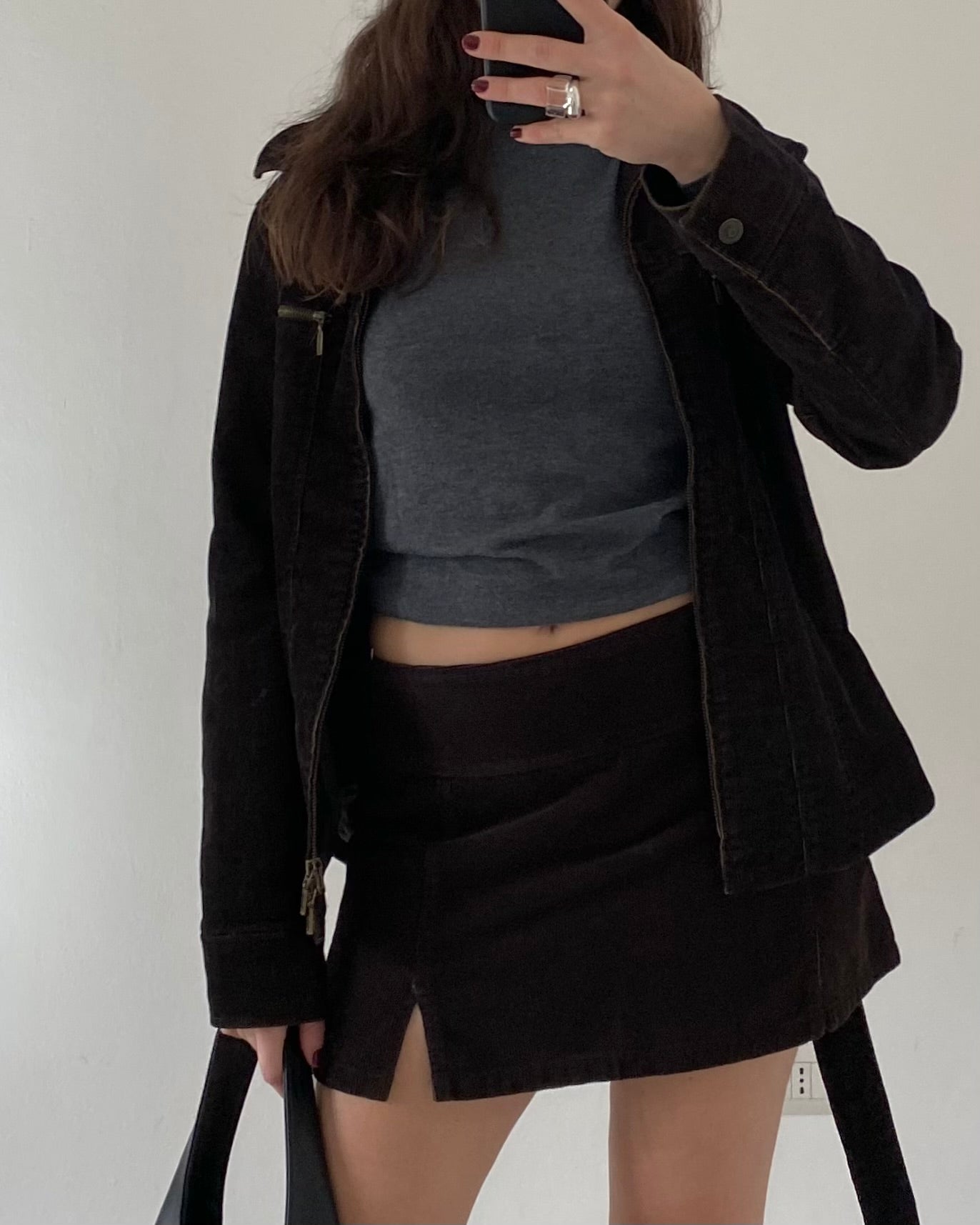 Corduroy mini skirt