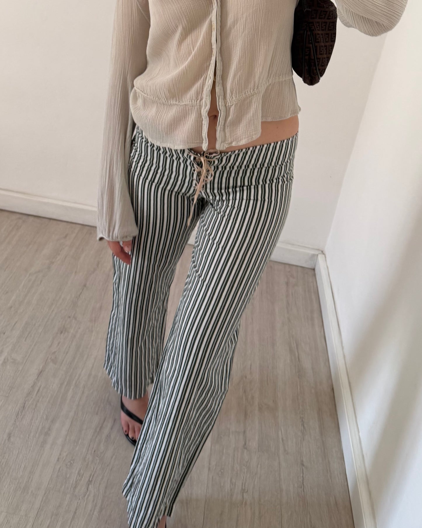 Linen striped trousers