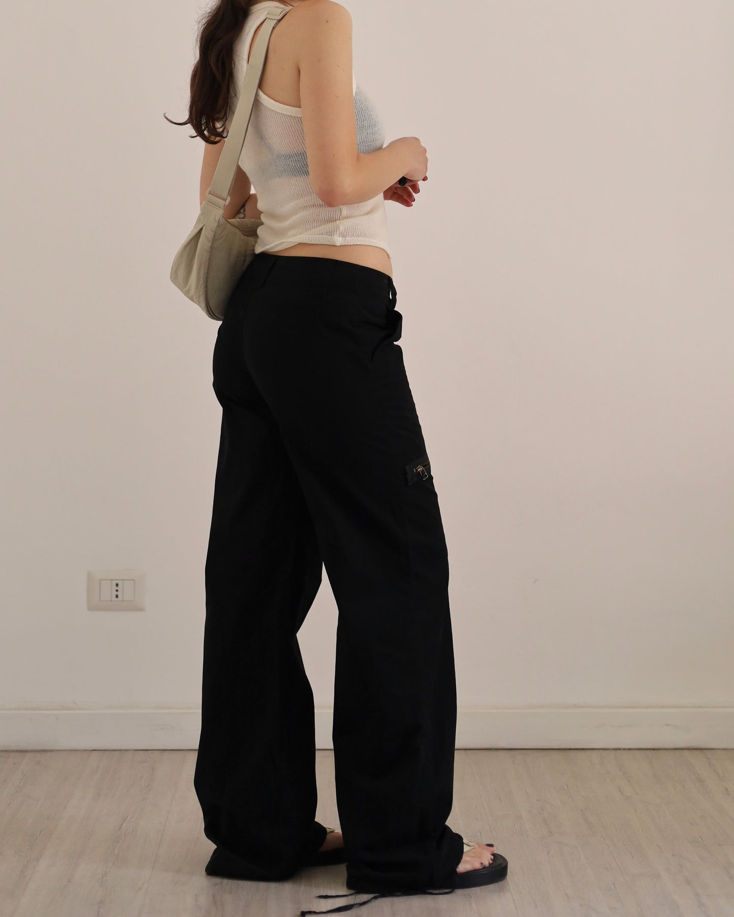 00s black cargo trousers