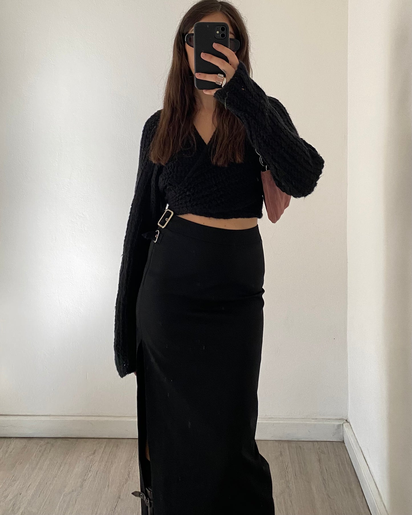 00s black maxi skirt