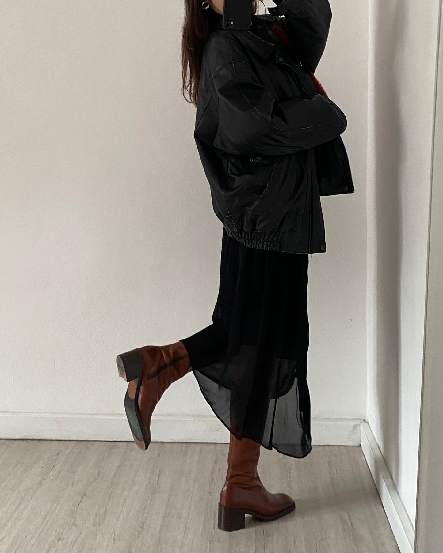 Square toe leather boots