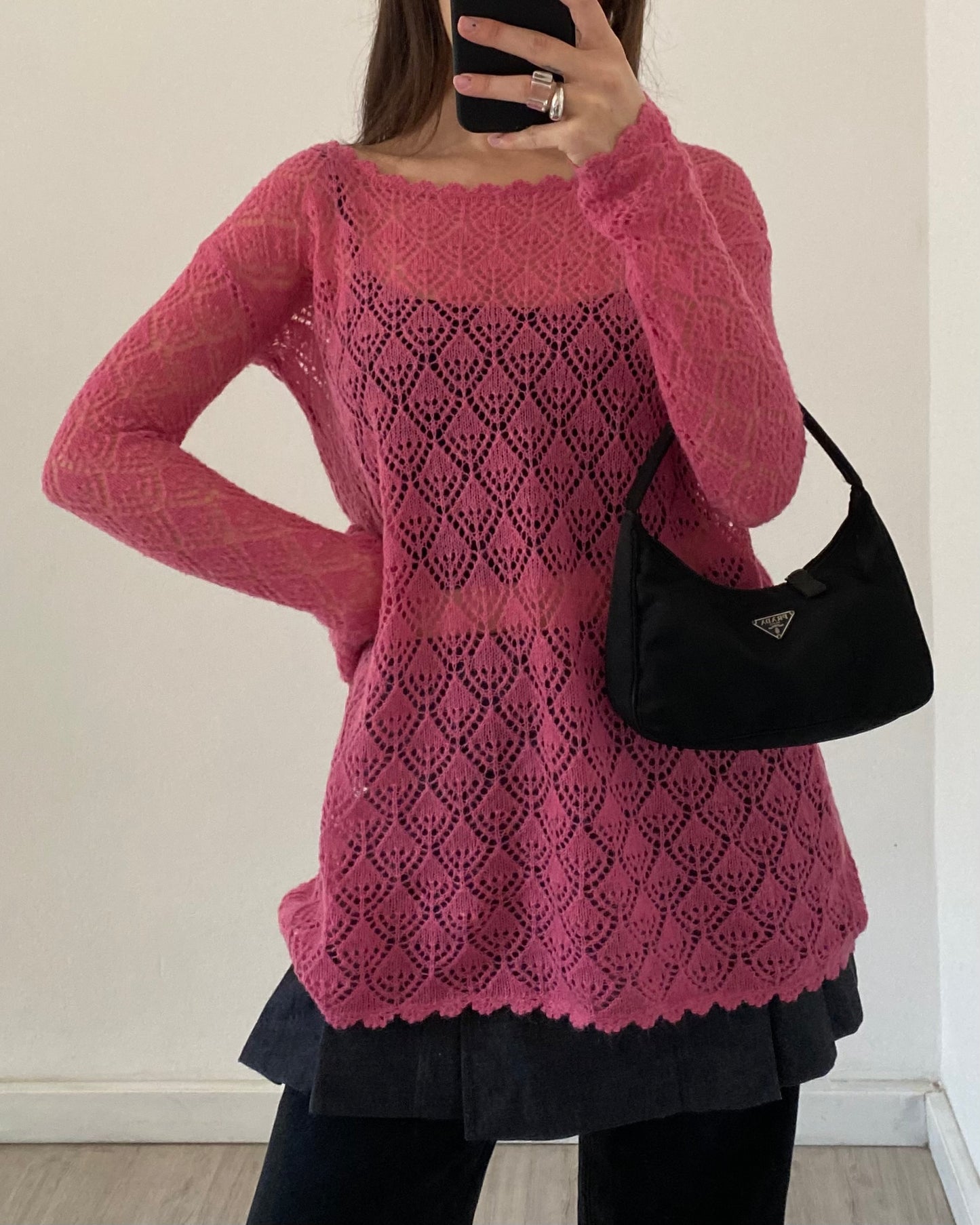 Pink mohair sweater