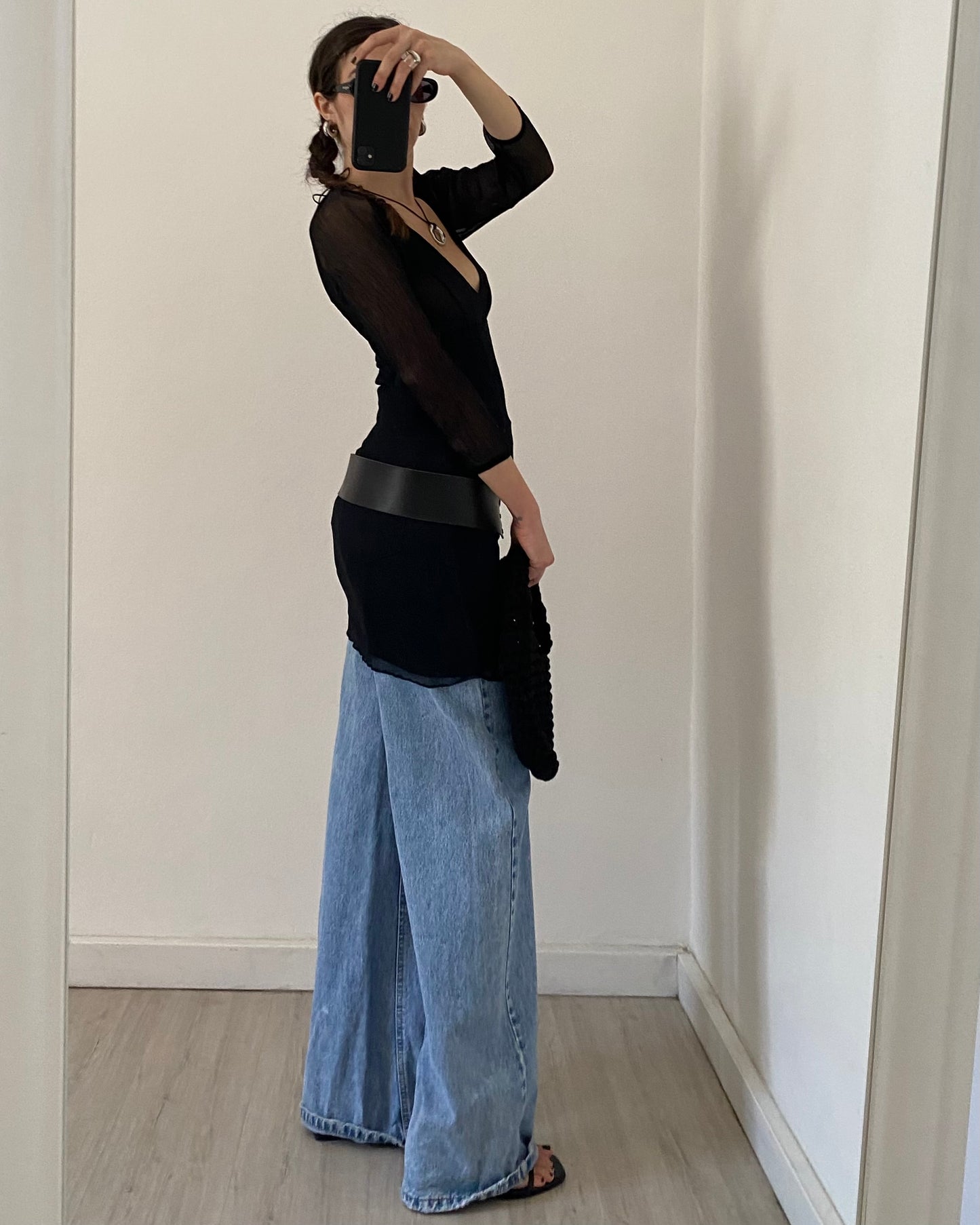 Silk embroidered mini dress