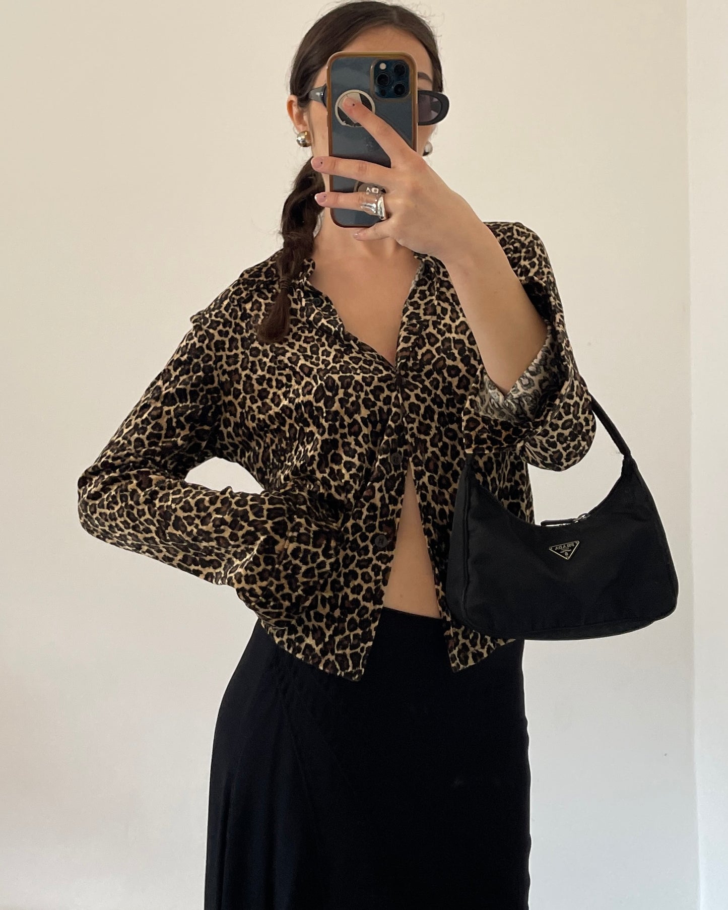 Velvet leopard print shirt