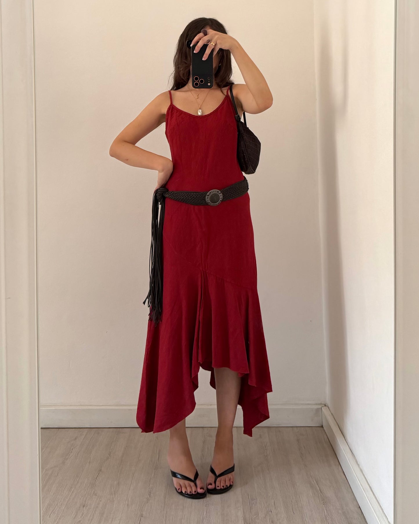 Linen asymmetric dress
