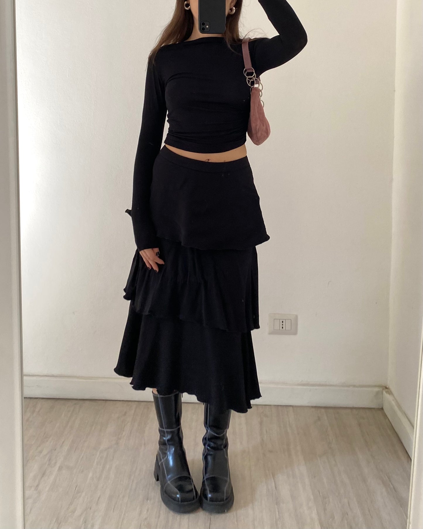 Tiered midi skirt