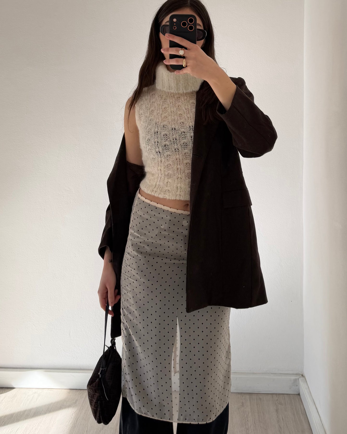 Mohair knit sleeveless top