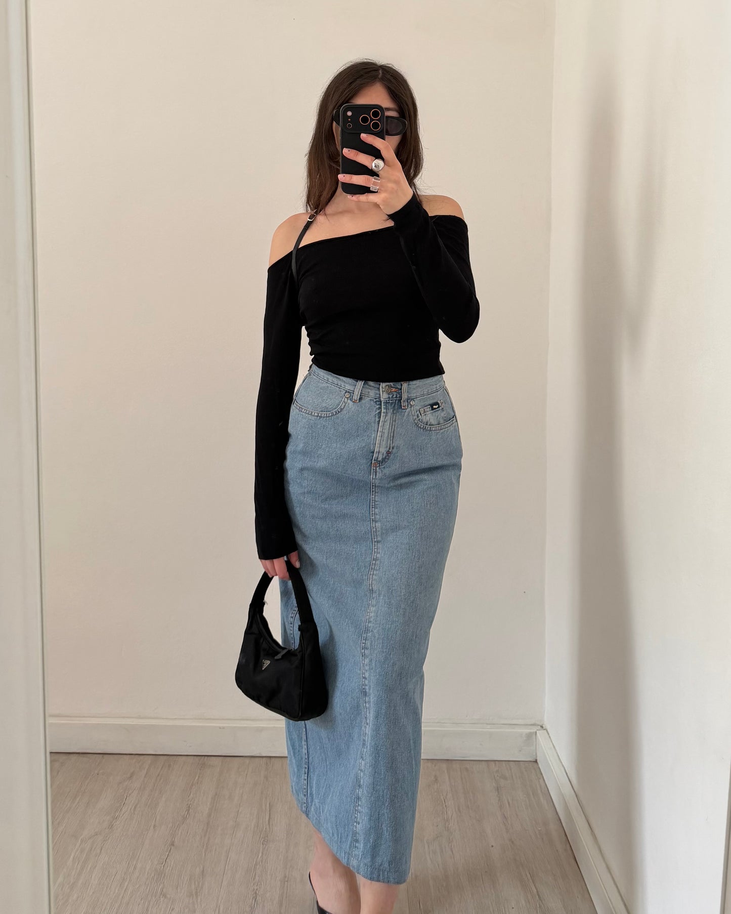 90s Gas longuette denim skirt
