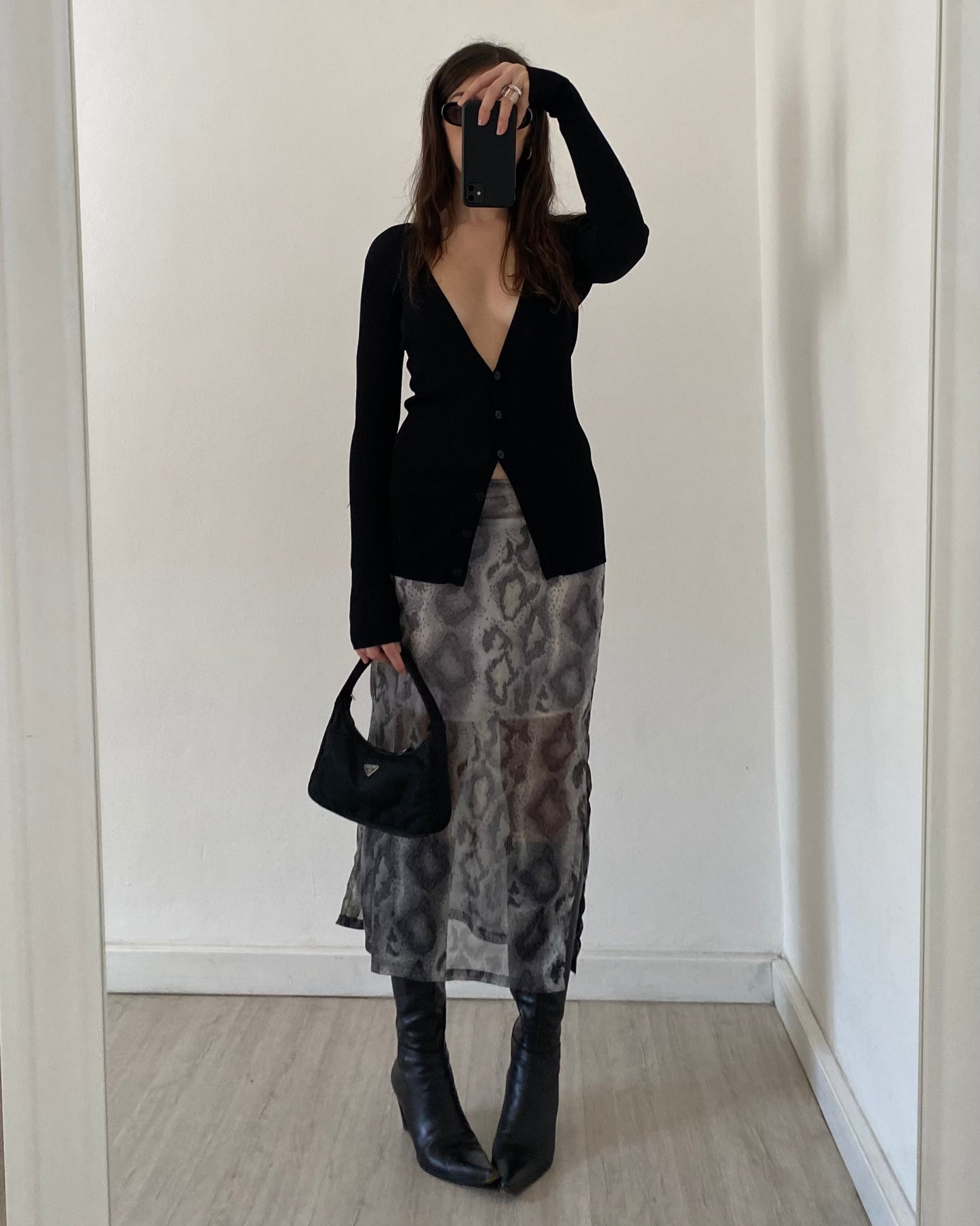 Ribbed semi-sheer cardigan