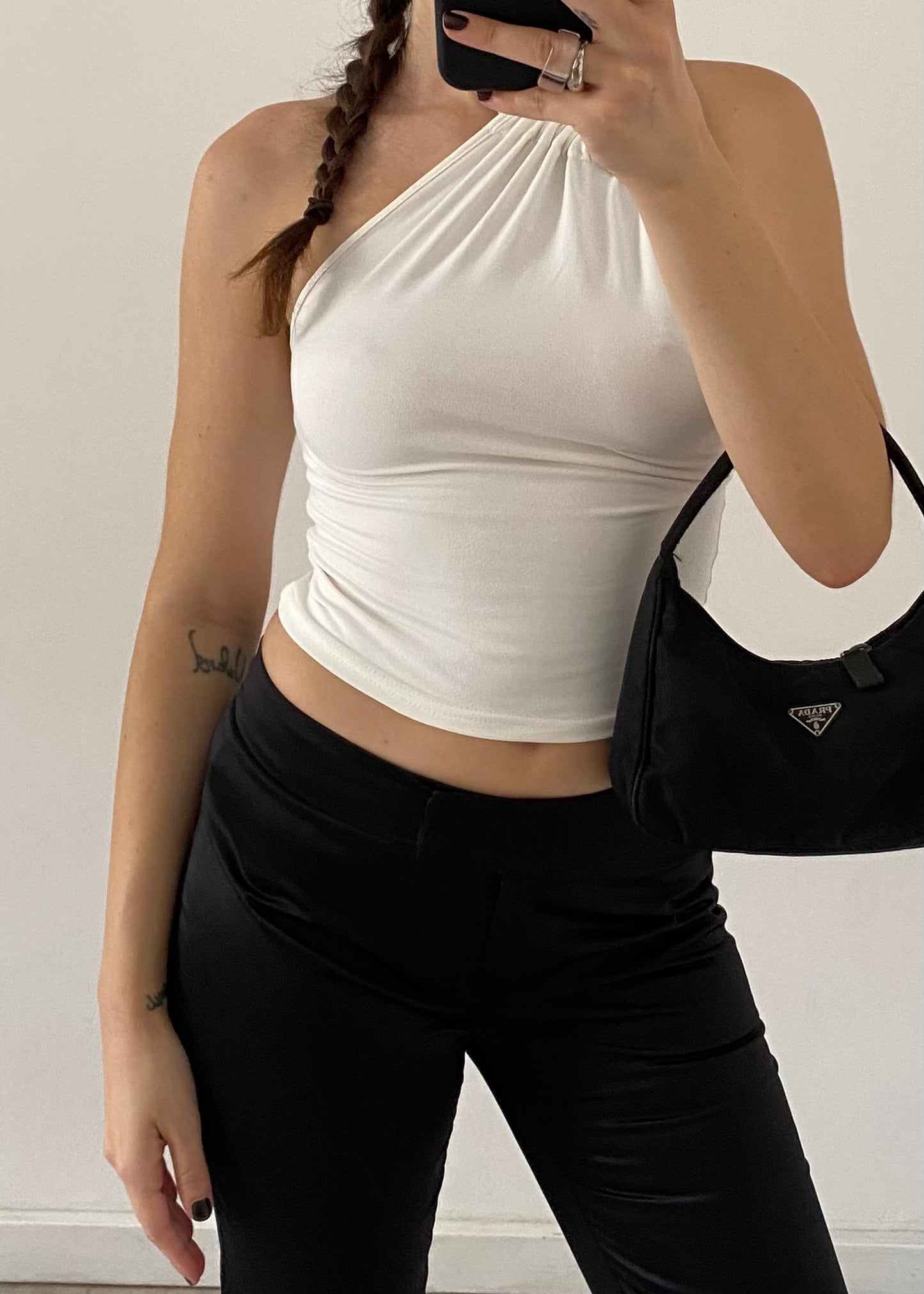 Satin straight leg trousers