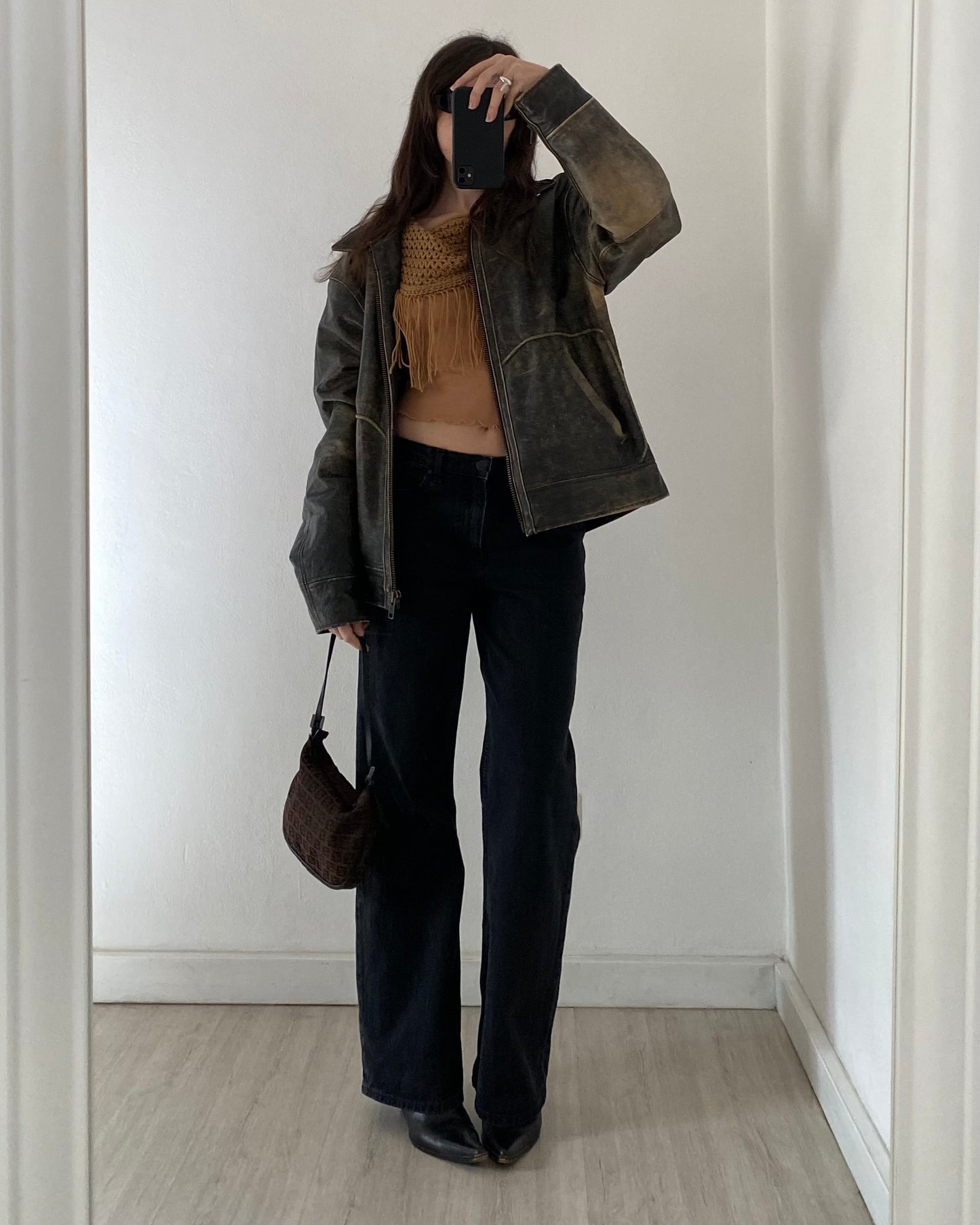 Sheer fringed micro mesh top