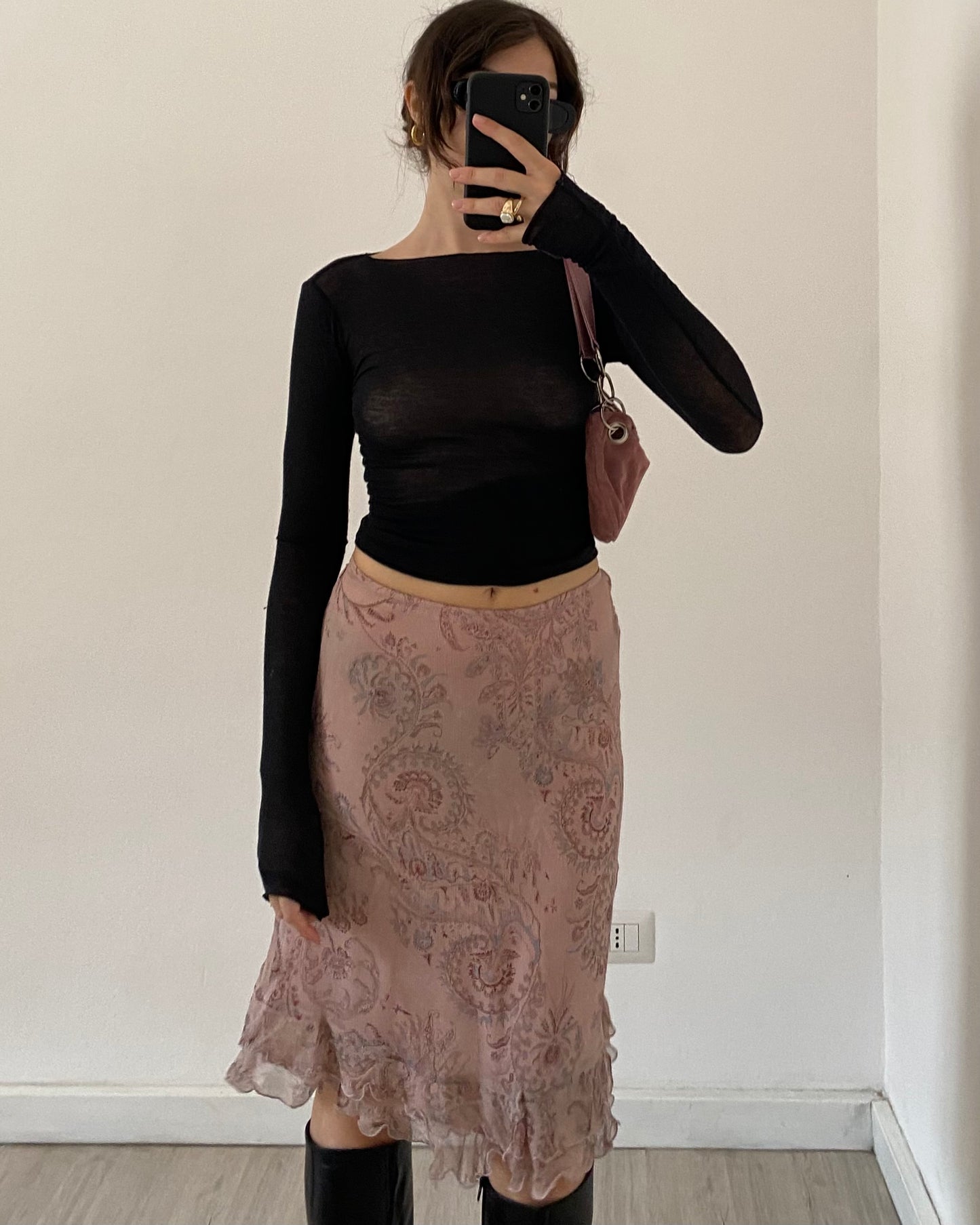 00s silk skirt