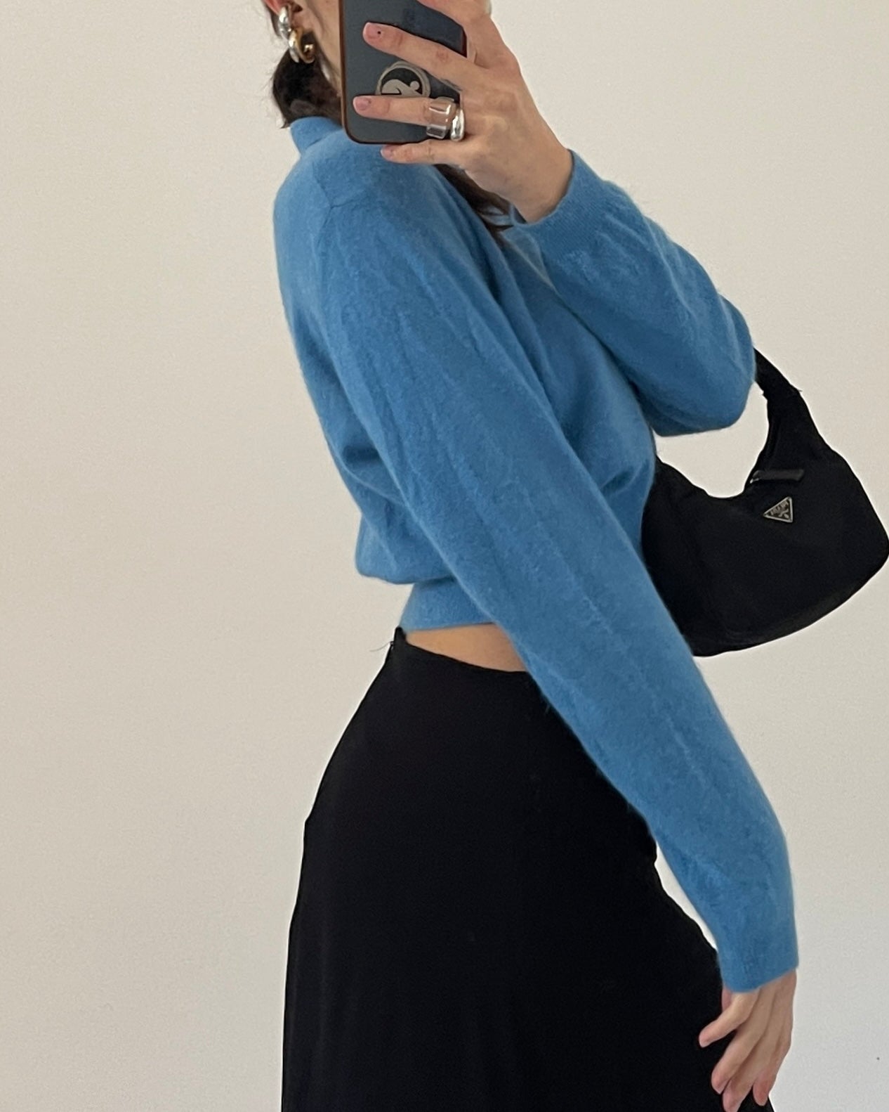 90s angora wool polo sweater