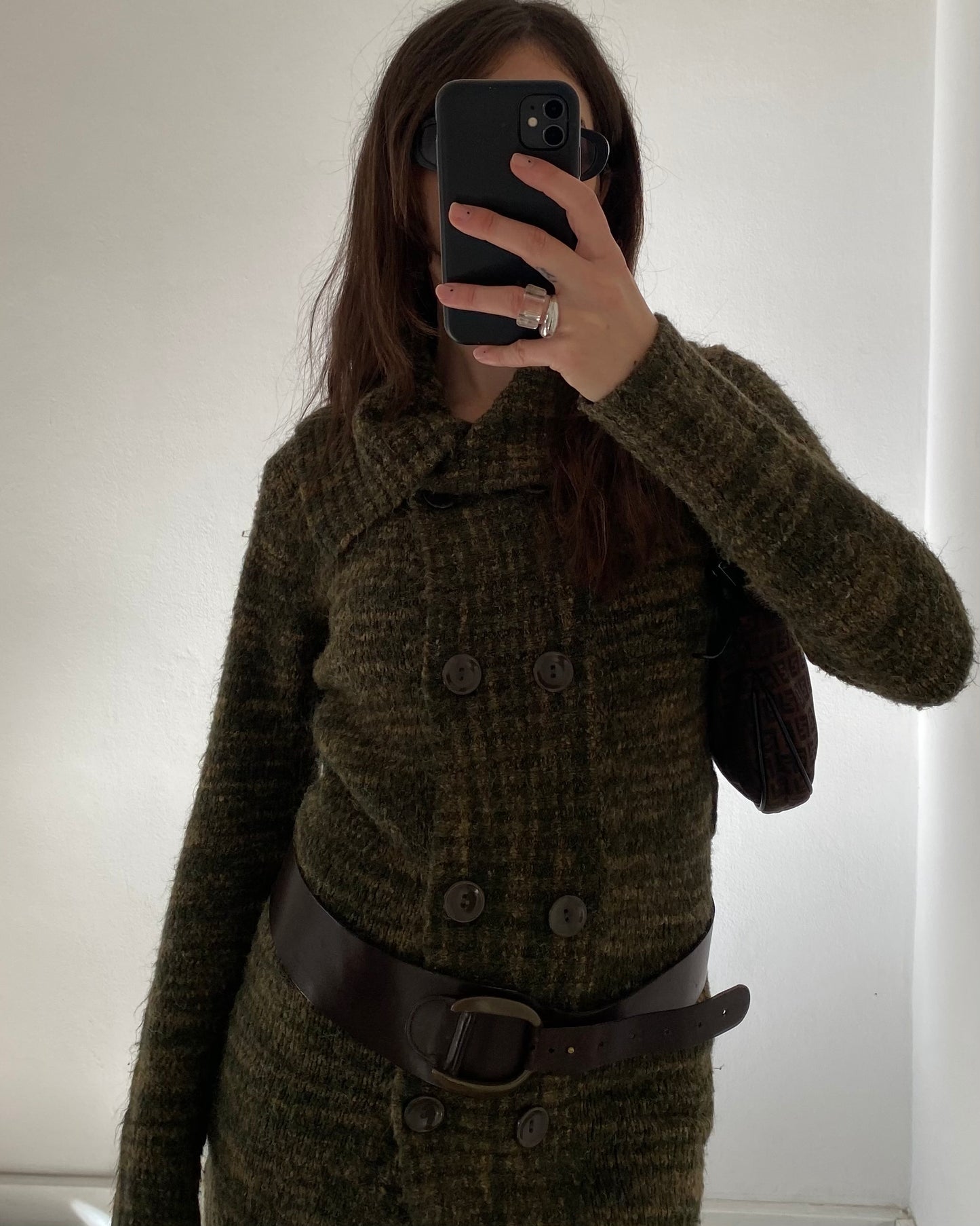 Long knitted cardigan