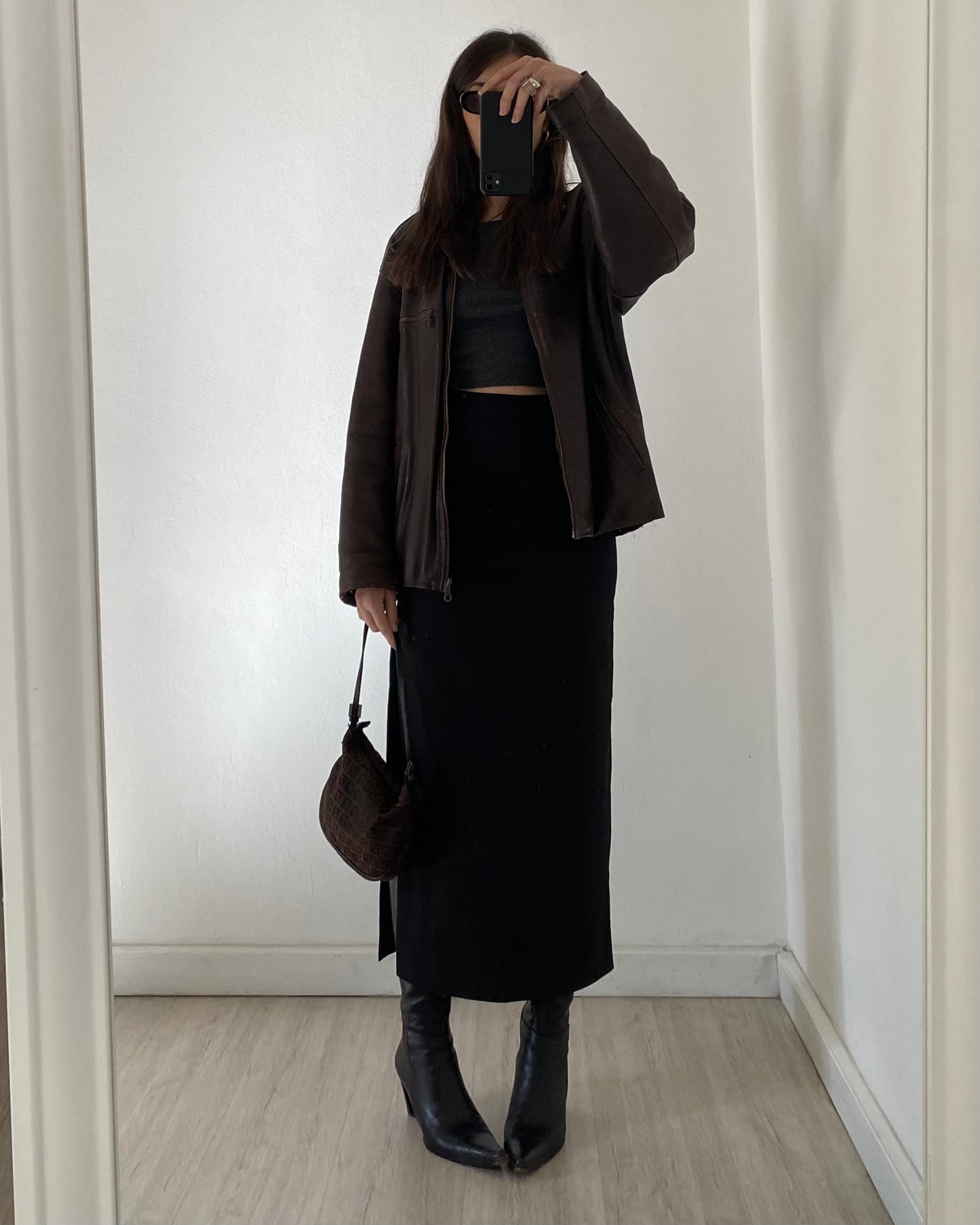 00s black maxi skirt