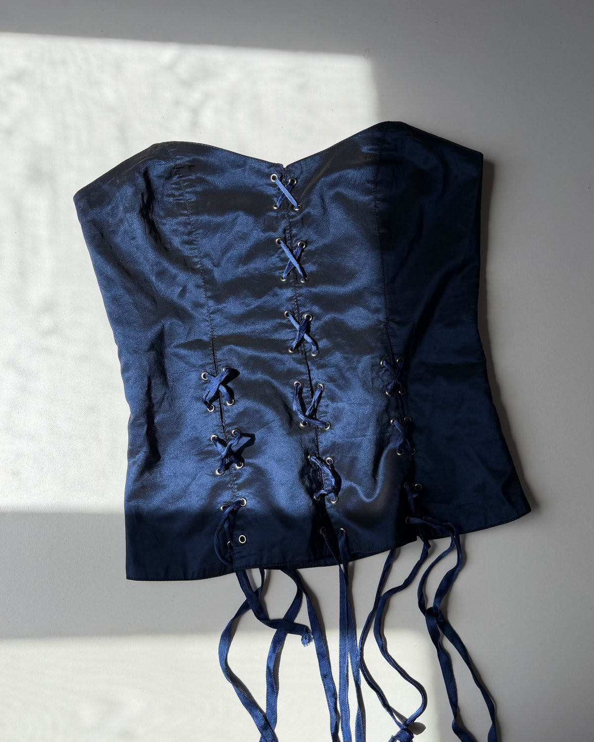 Lace up corset top with ribbons