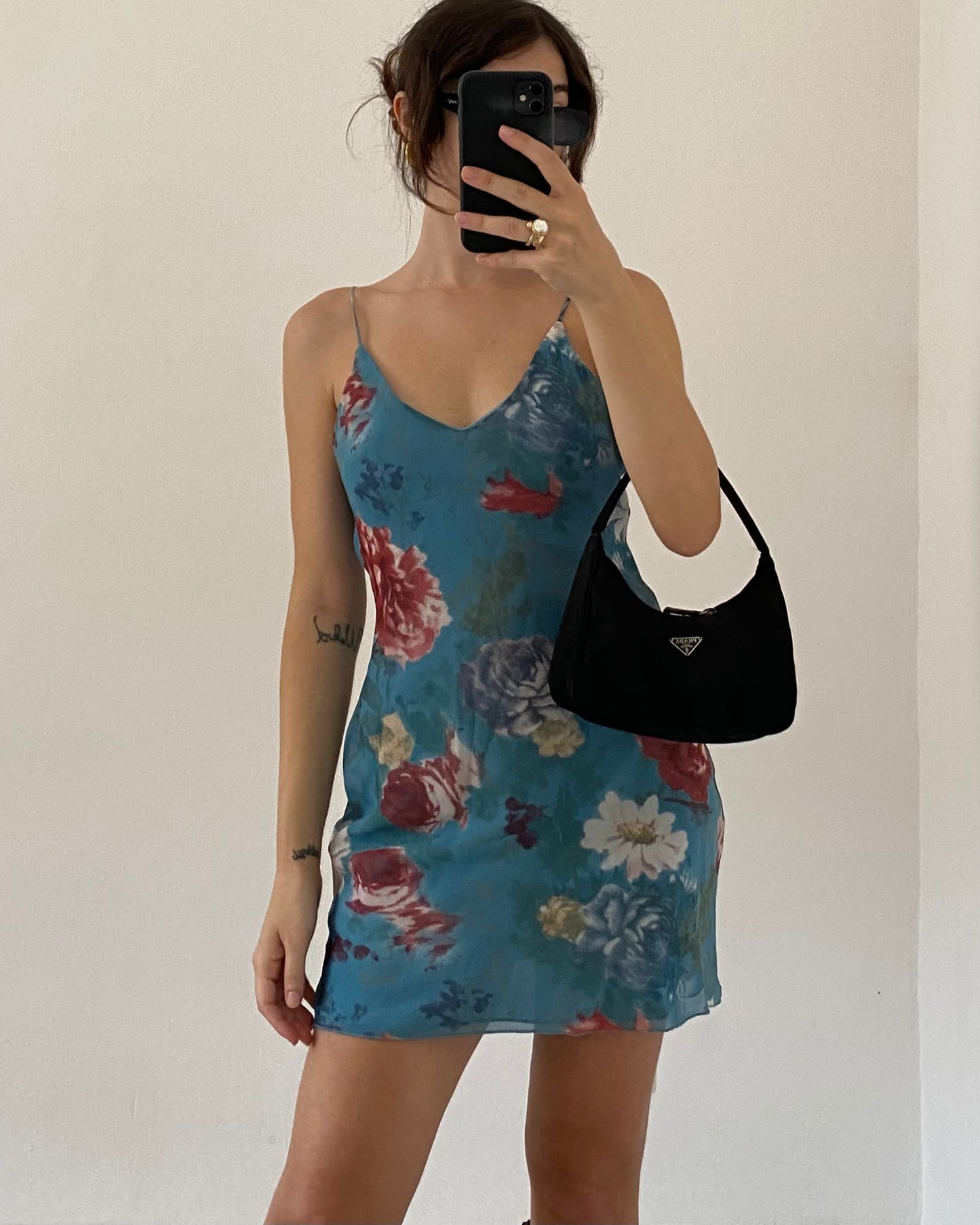 00s floral mini dress